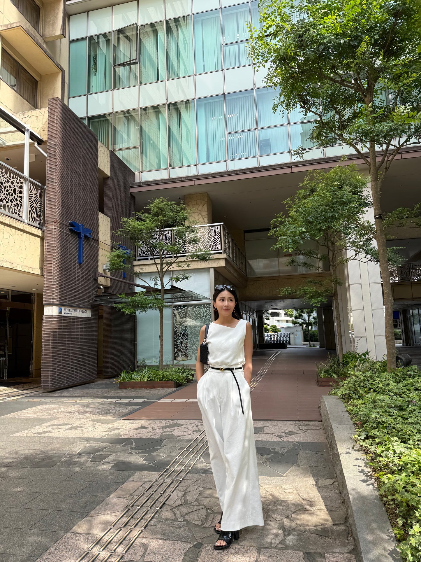 Lady linen like pants(White)