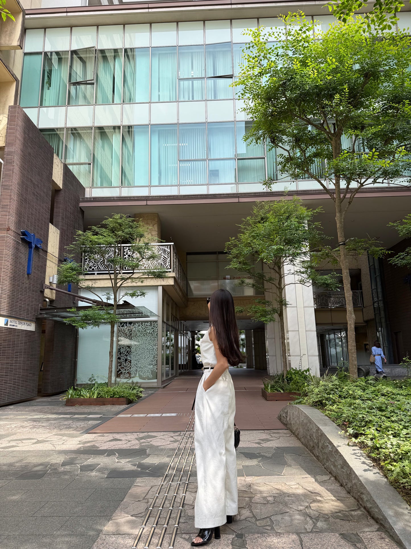 Lady linen like pants(White)