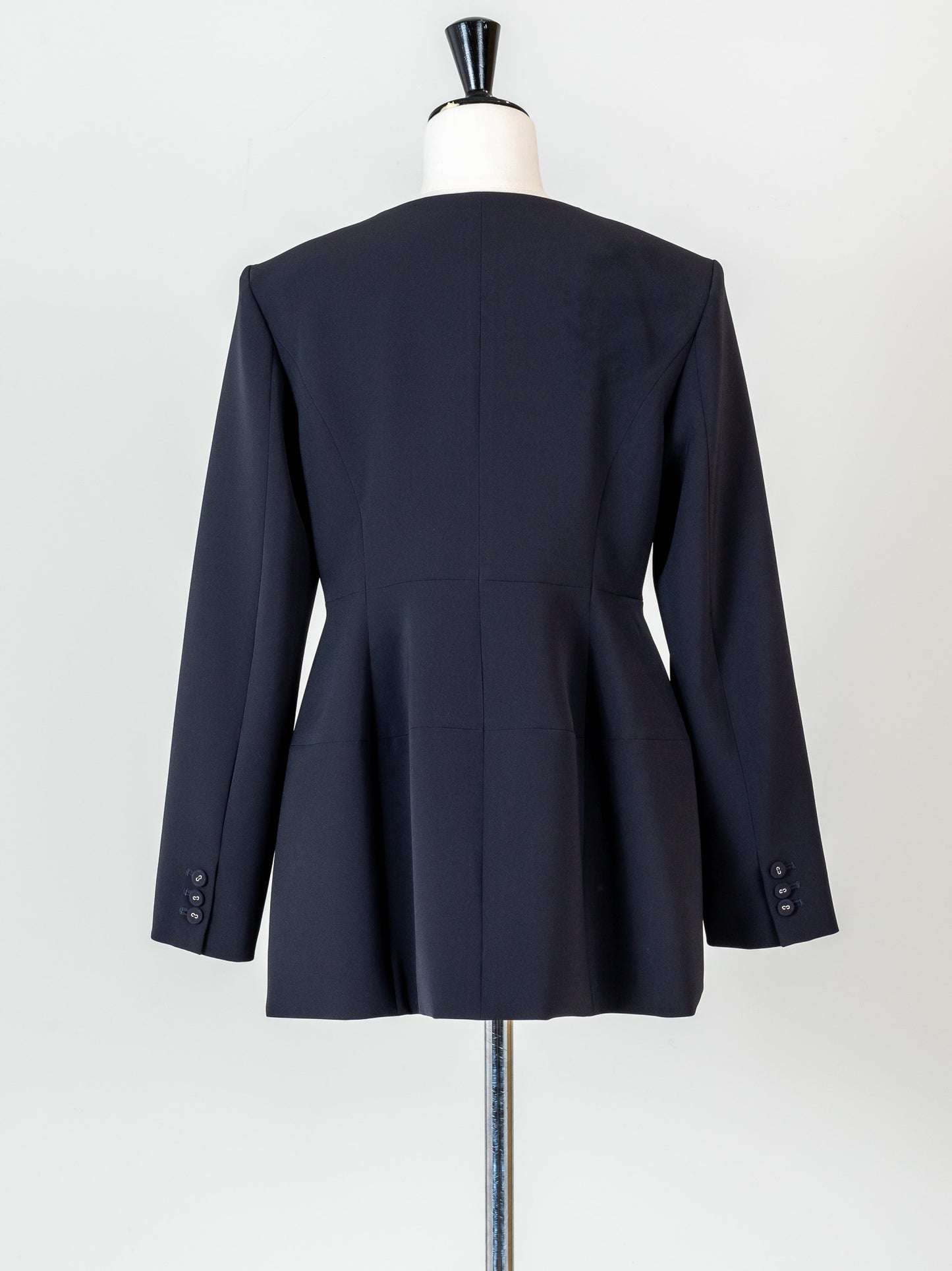 Ruffle 2way Peplum Jacket -Navy