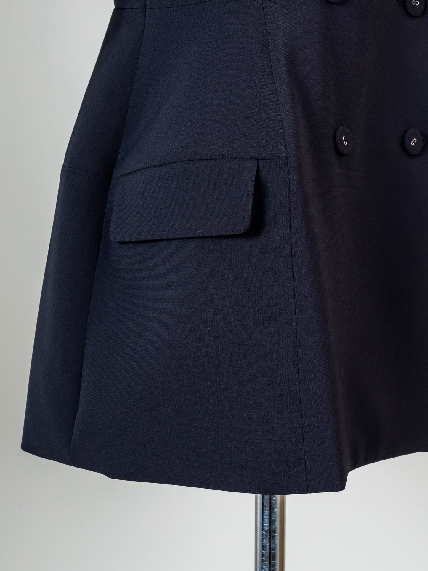 Ruffle 2way Peplum Jacket -Navy