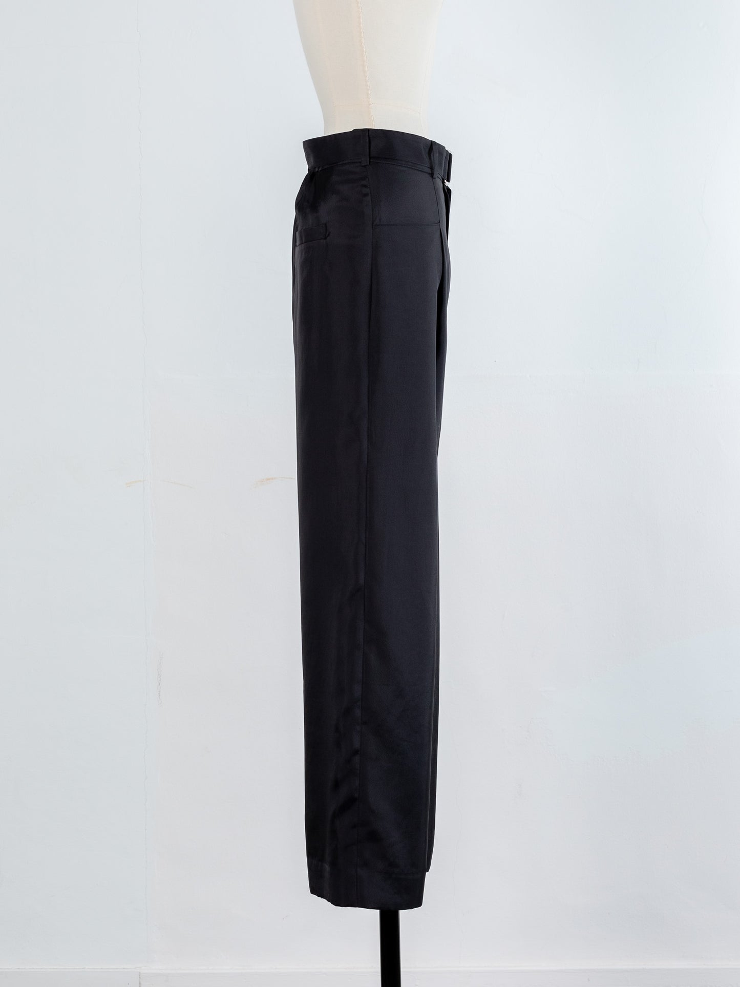 Satin wide pants - Black
