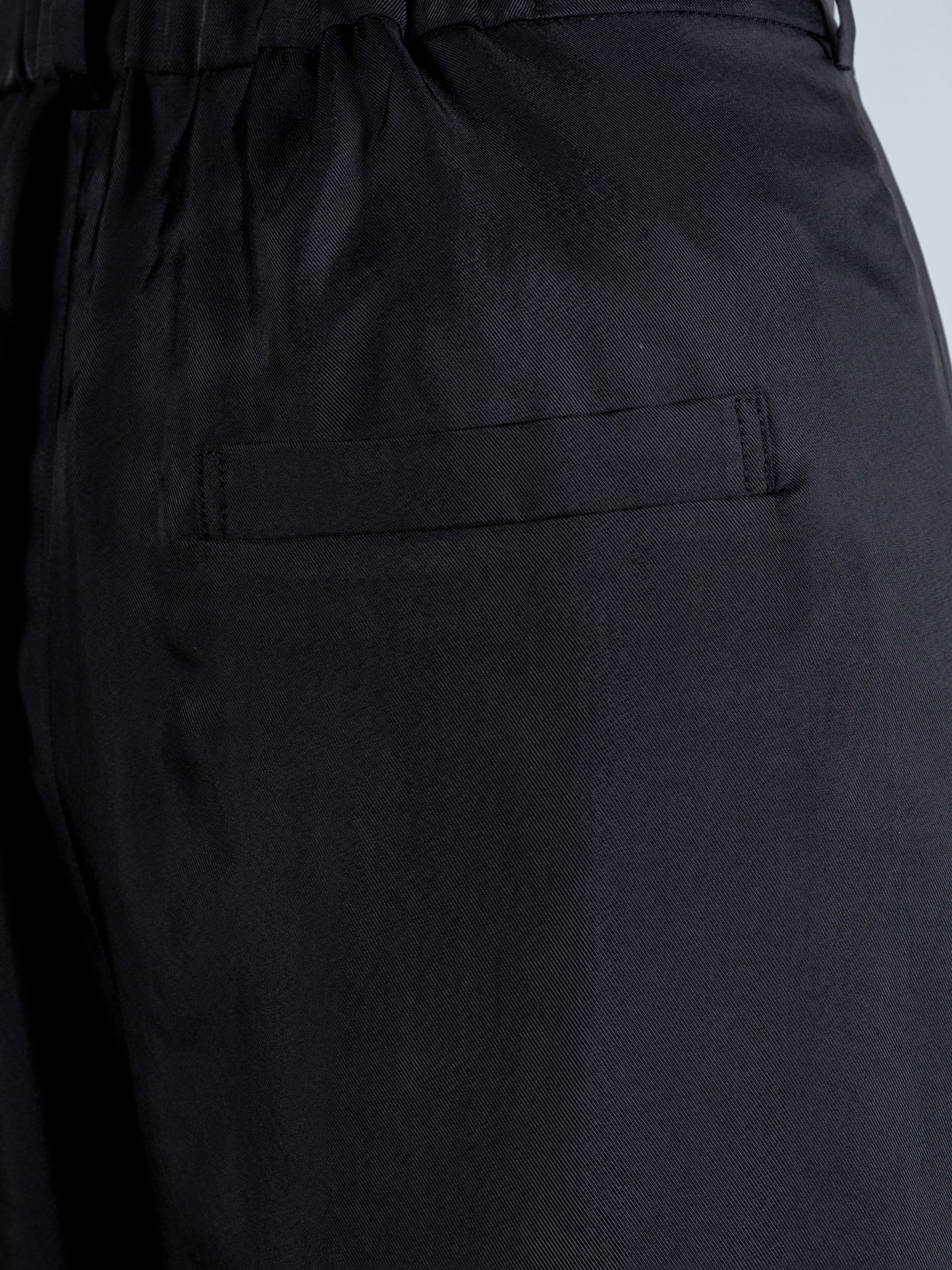 Satin wide pants - Black