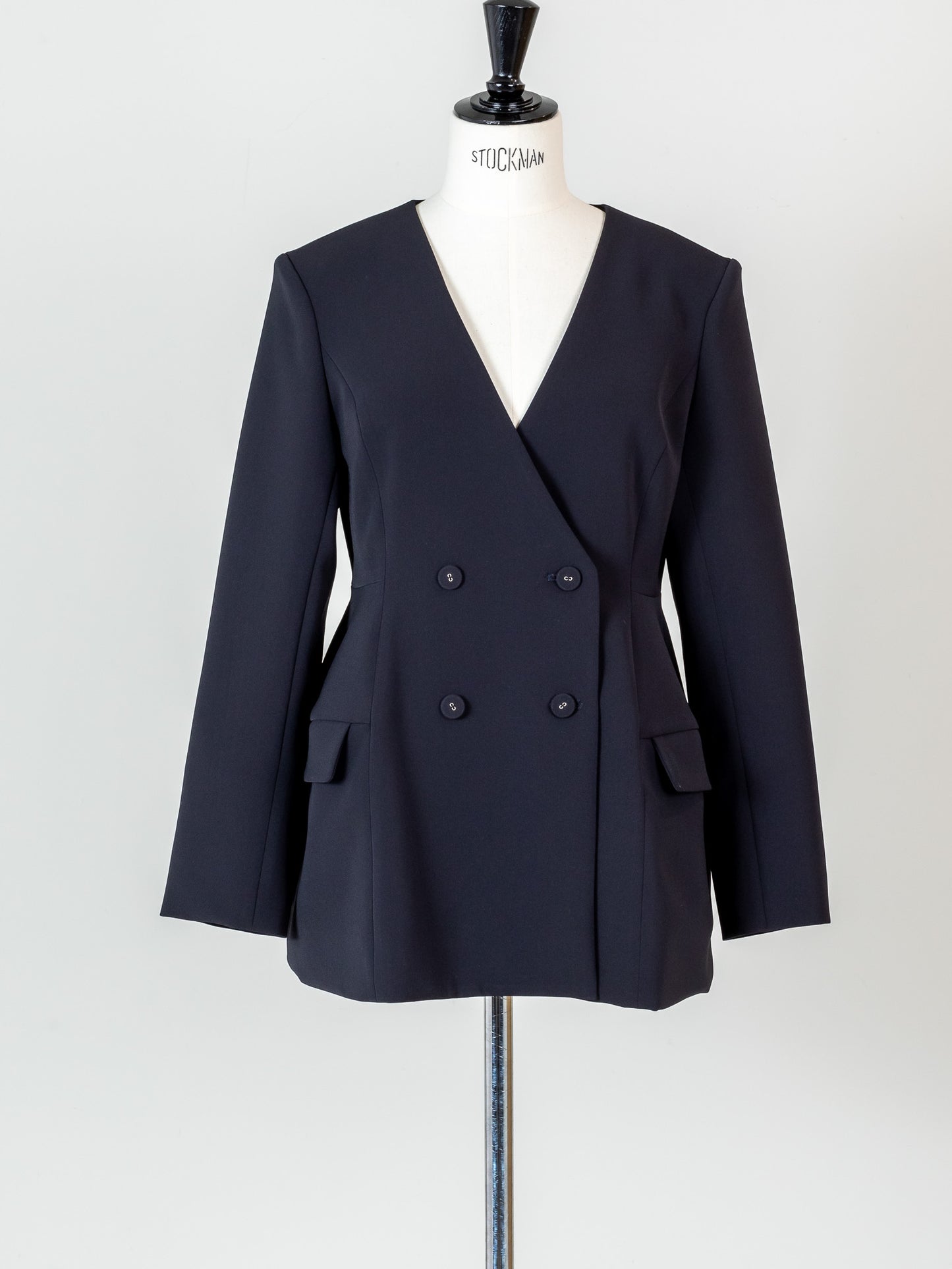 Ruffle 2way Peplum Jacket -Navy