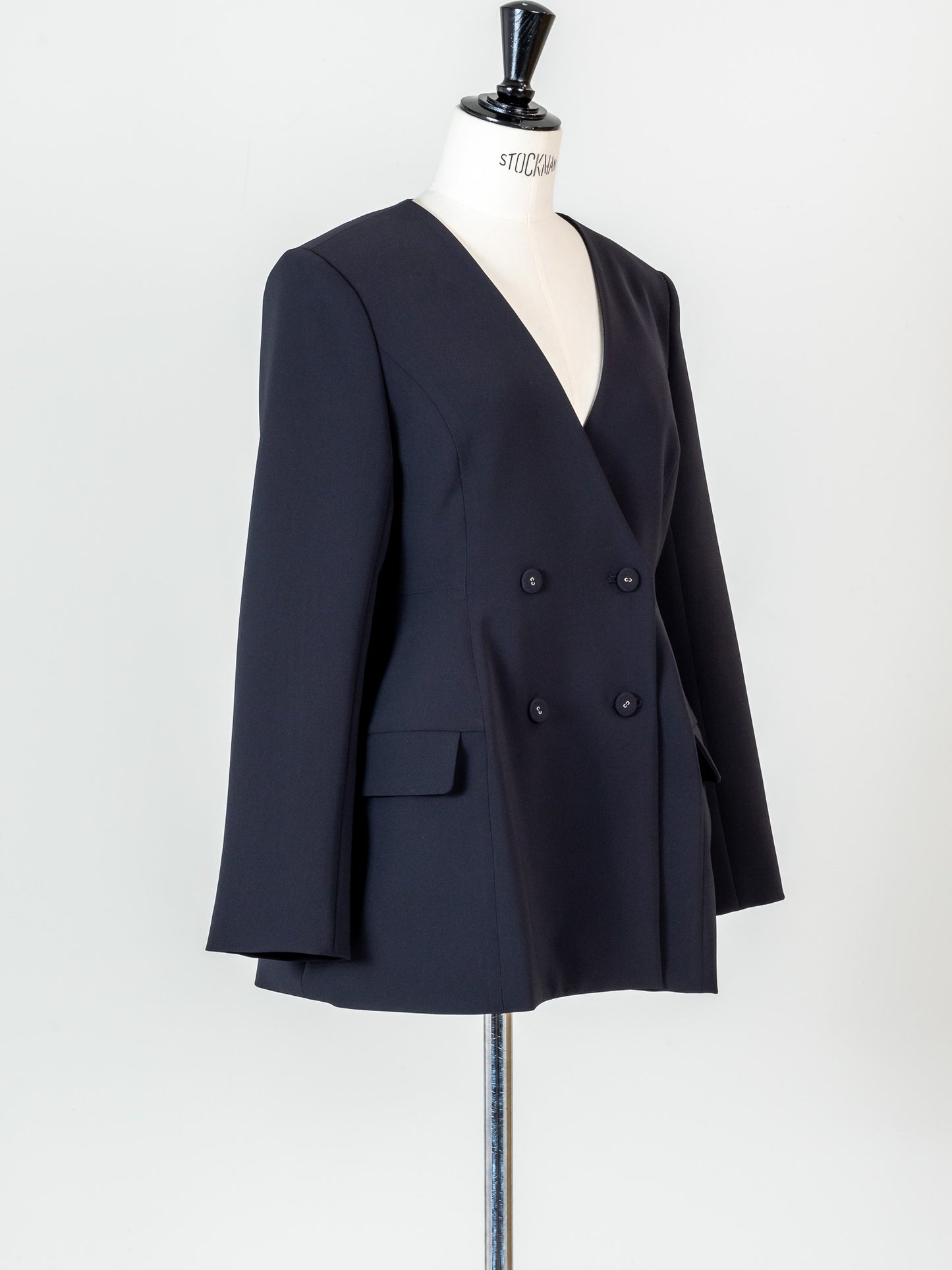Ruffle 2way Peplum Jacket -Navy