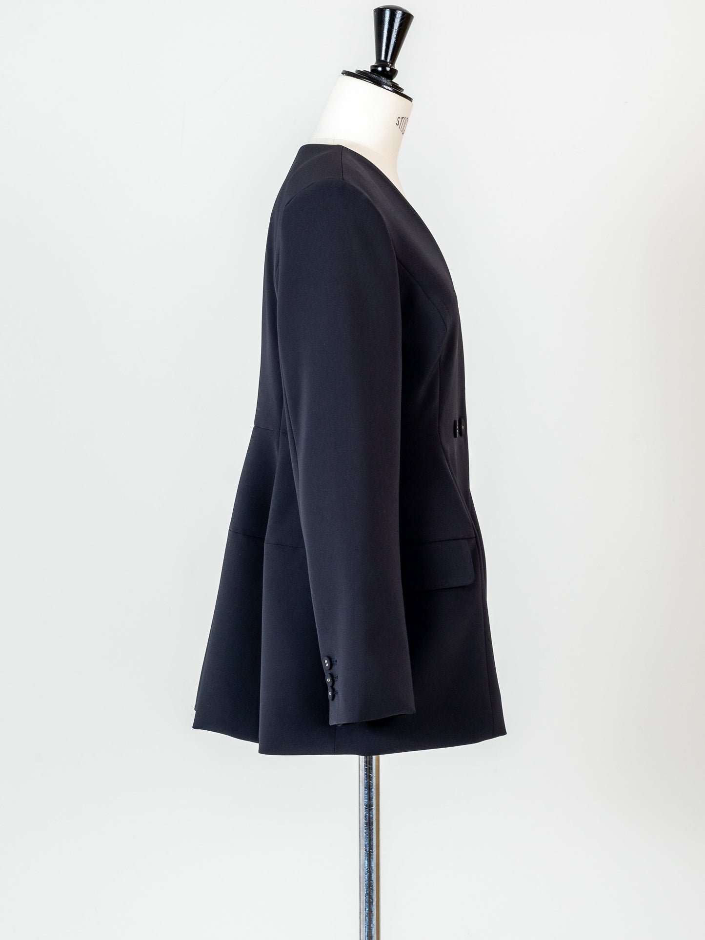 Ruffle 2way Peplum Jacket -Navy