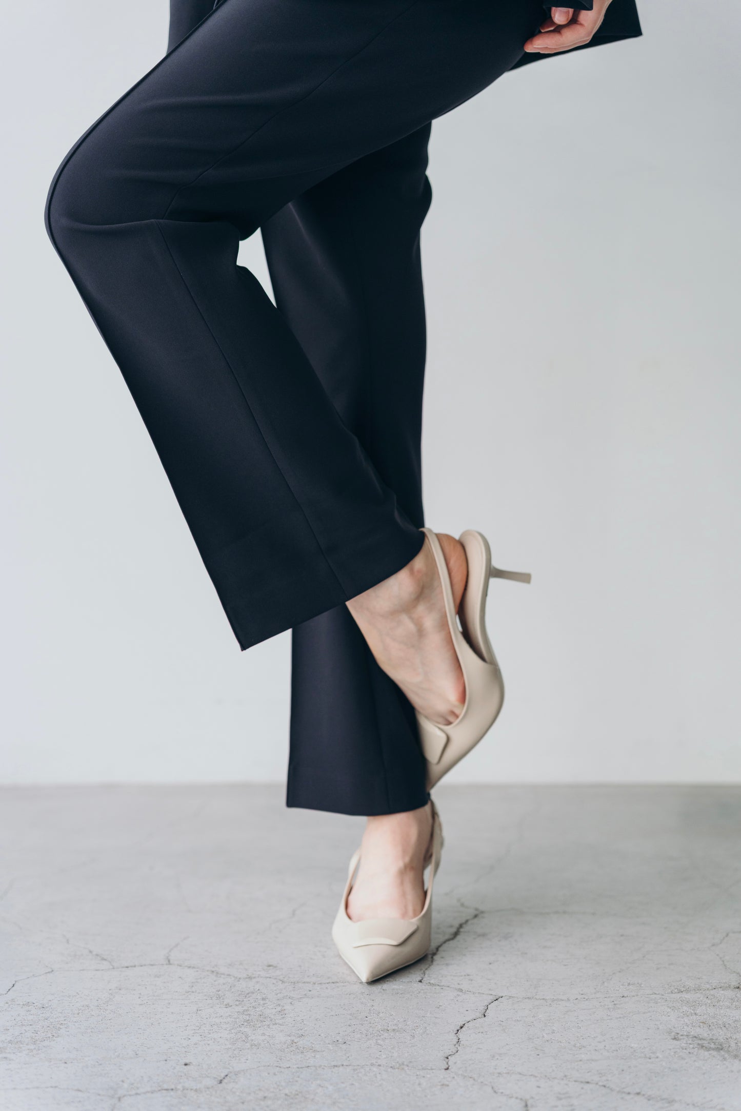 Ruffle 2way Peplum Jacket -Navy