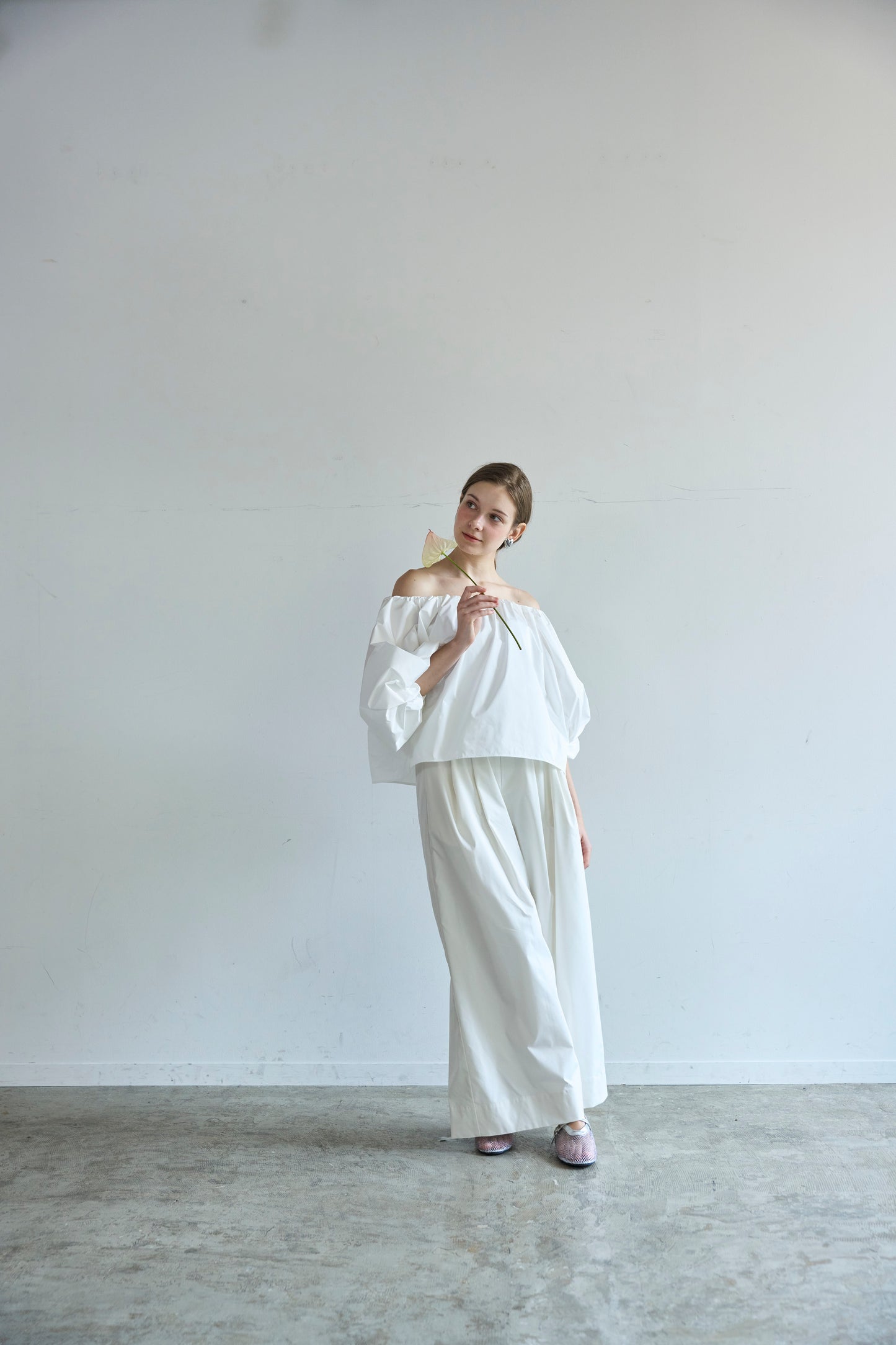 Easy 撥水 wide pants(White)