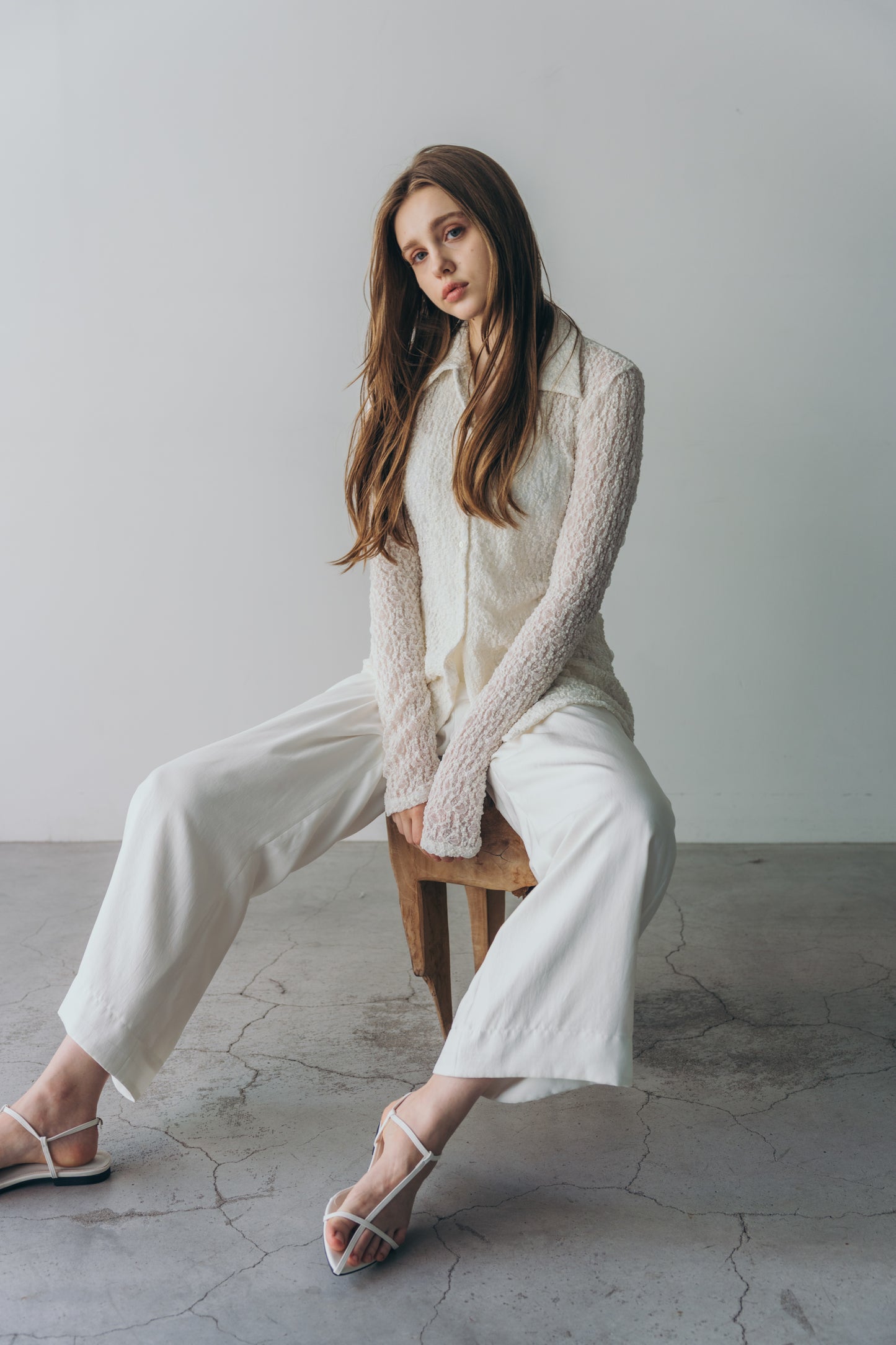 Lady lace shirt - white