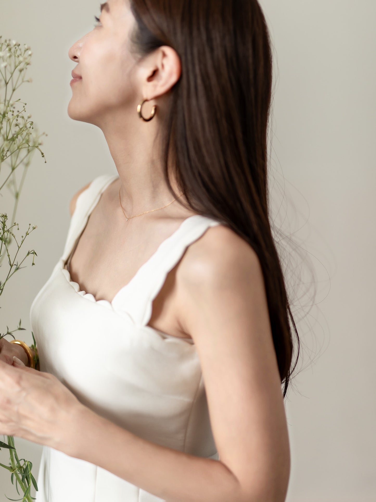 【予約】Lady scallop dress-White