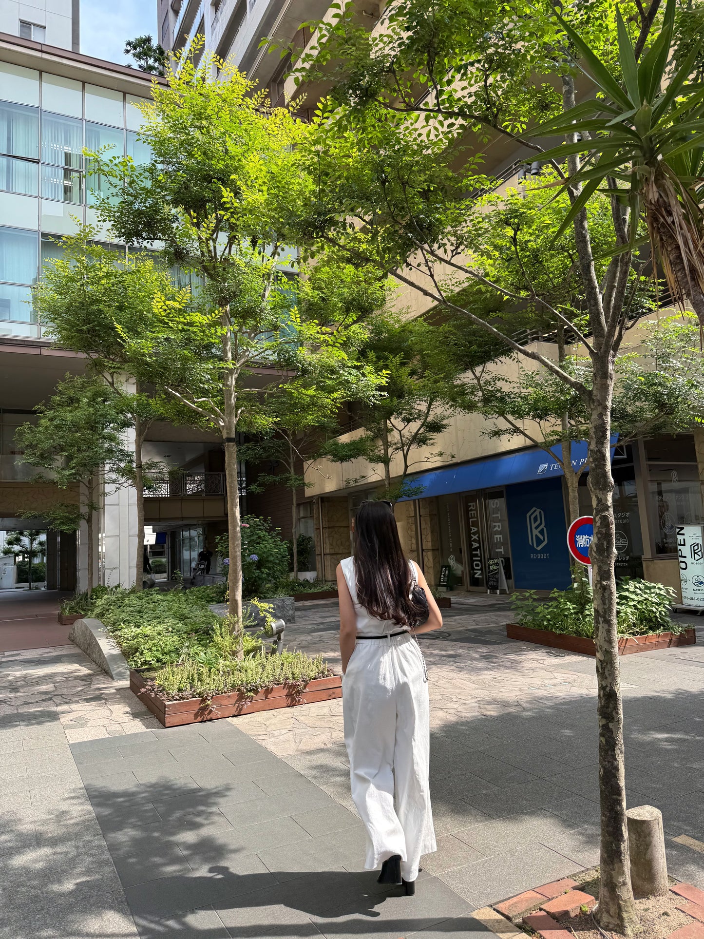 Lady linen like pants(White)