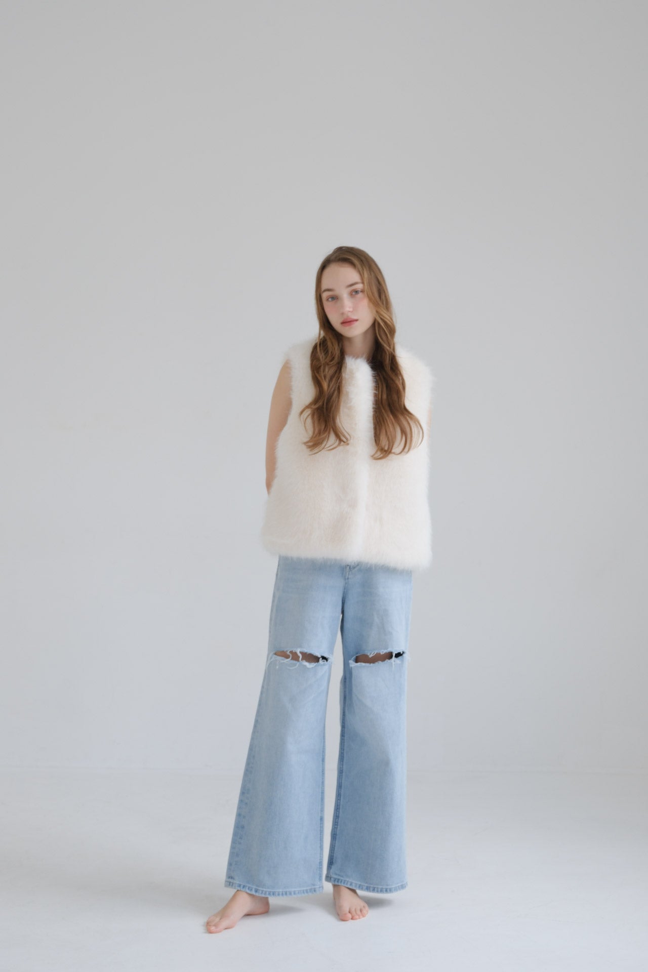 Eco fur vest /white