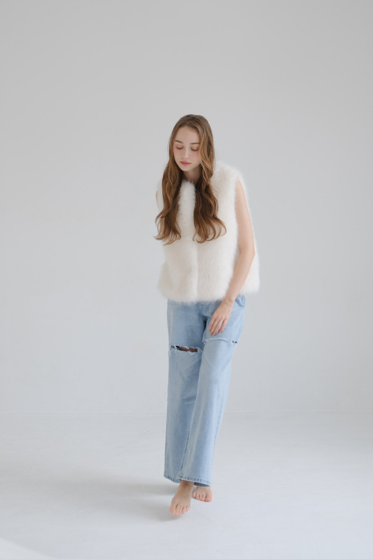 Eco fur vest /white