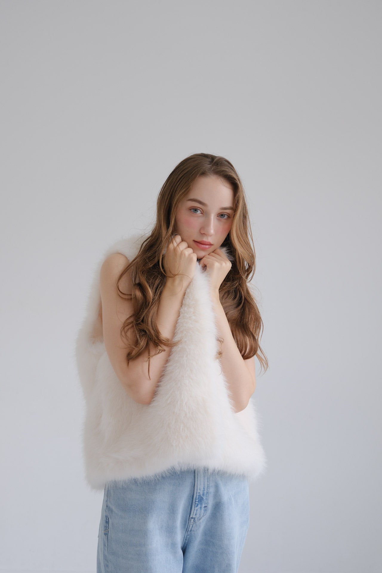 Eco fur vest /white