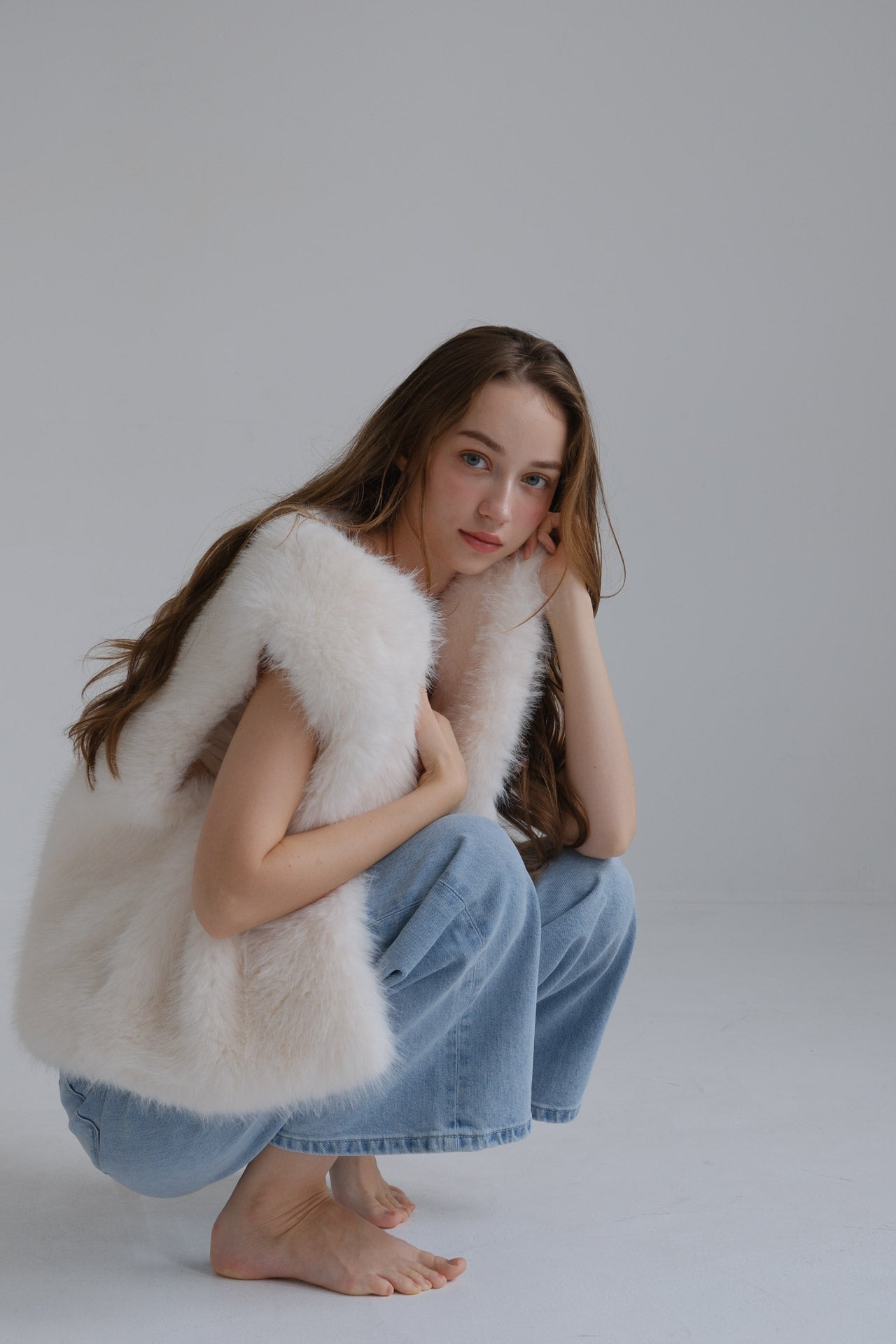 Eco fur vest /white