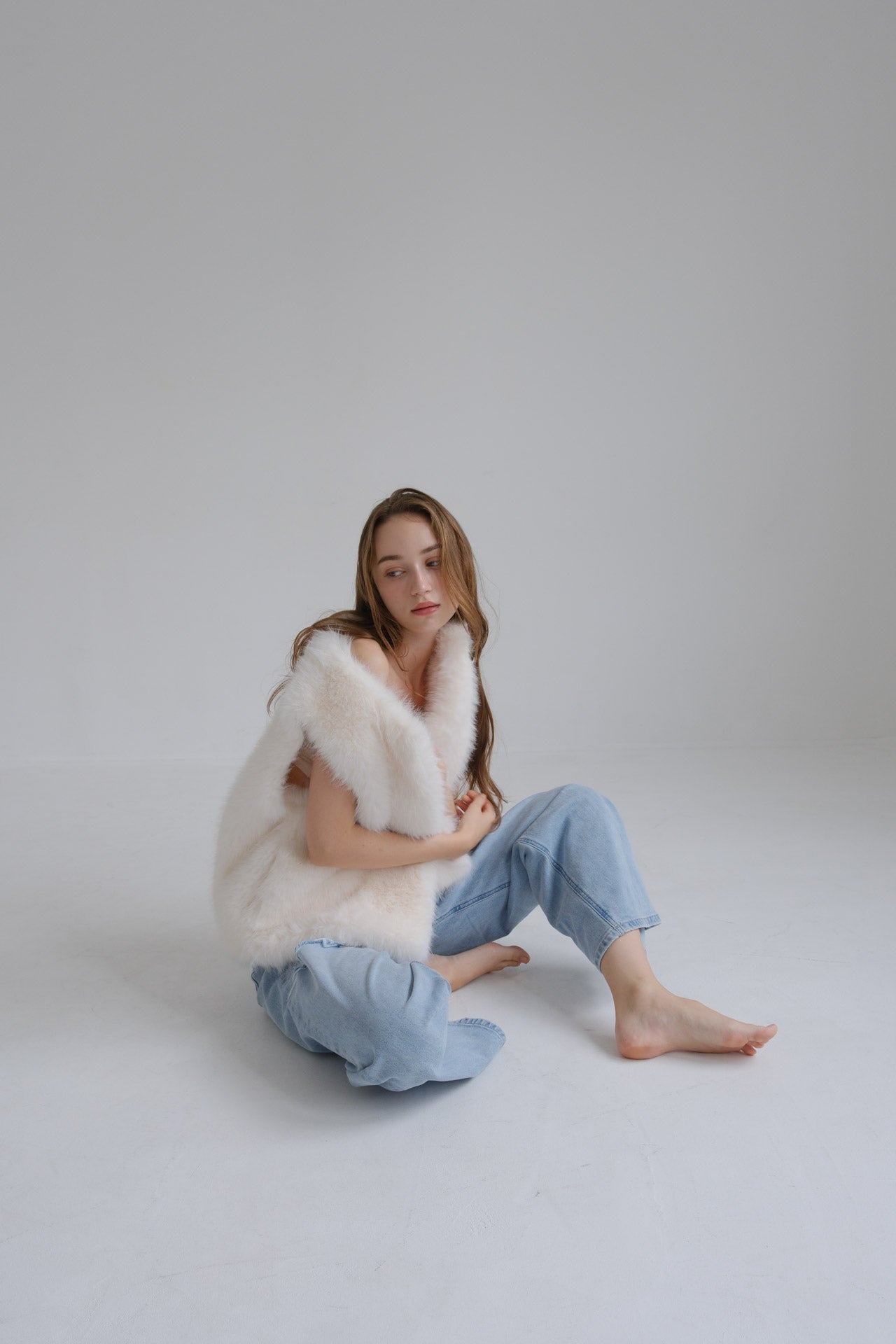 Eco fur vest /white