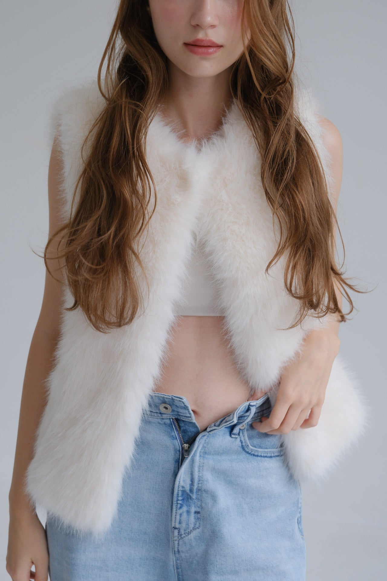Eco fur vest /white