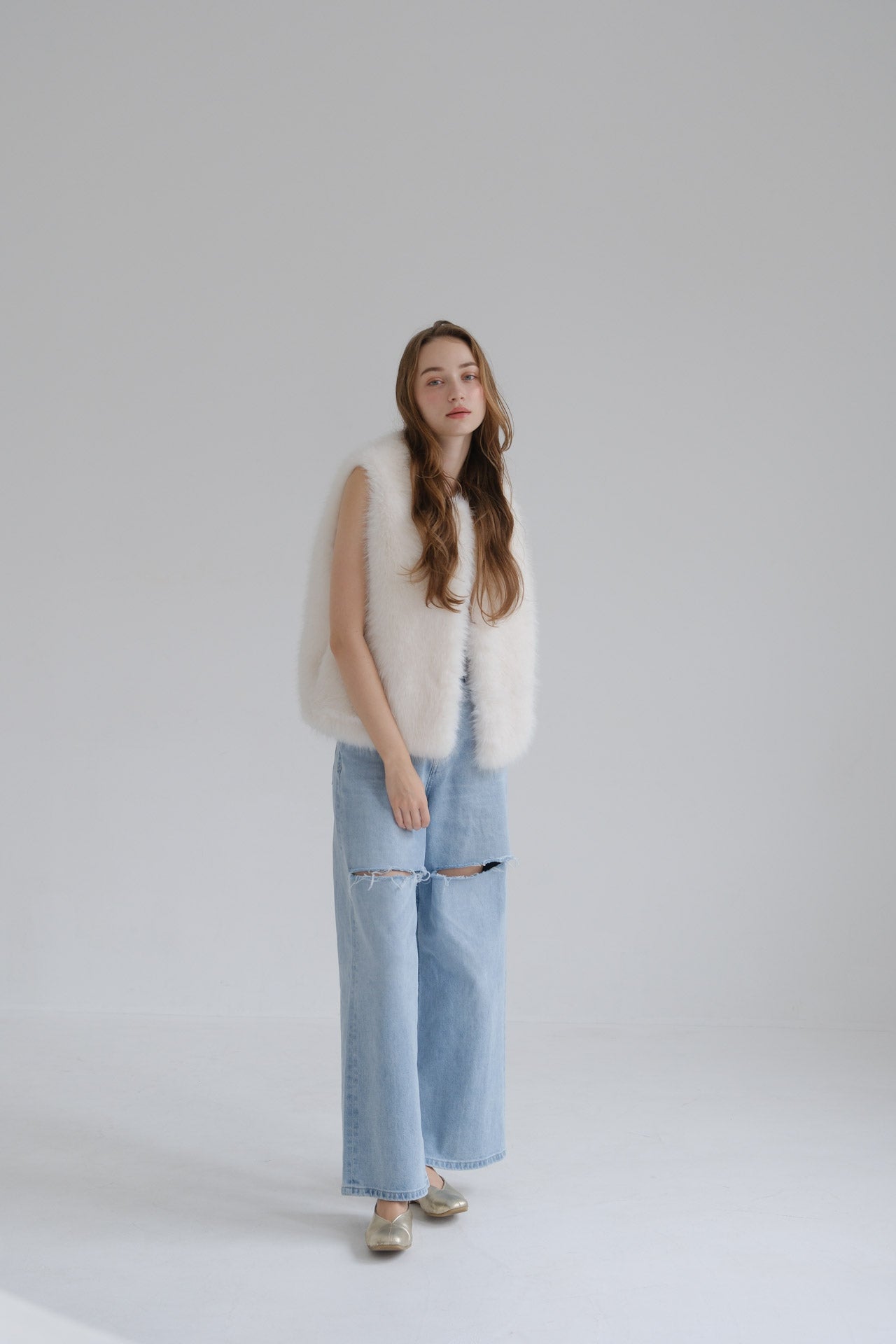 Eco fur vest /white