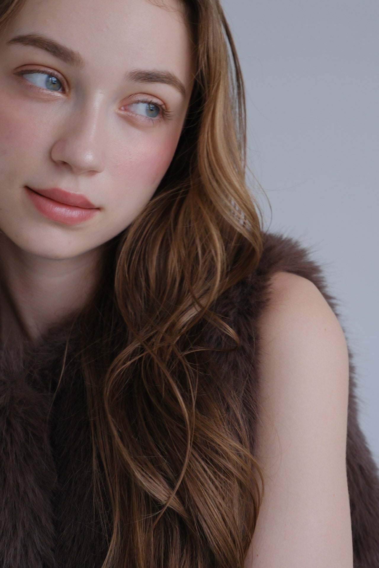 Eco fur vest / brown