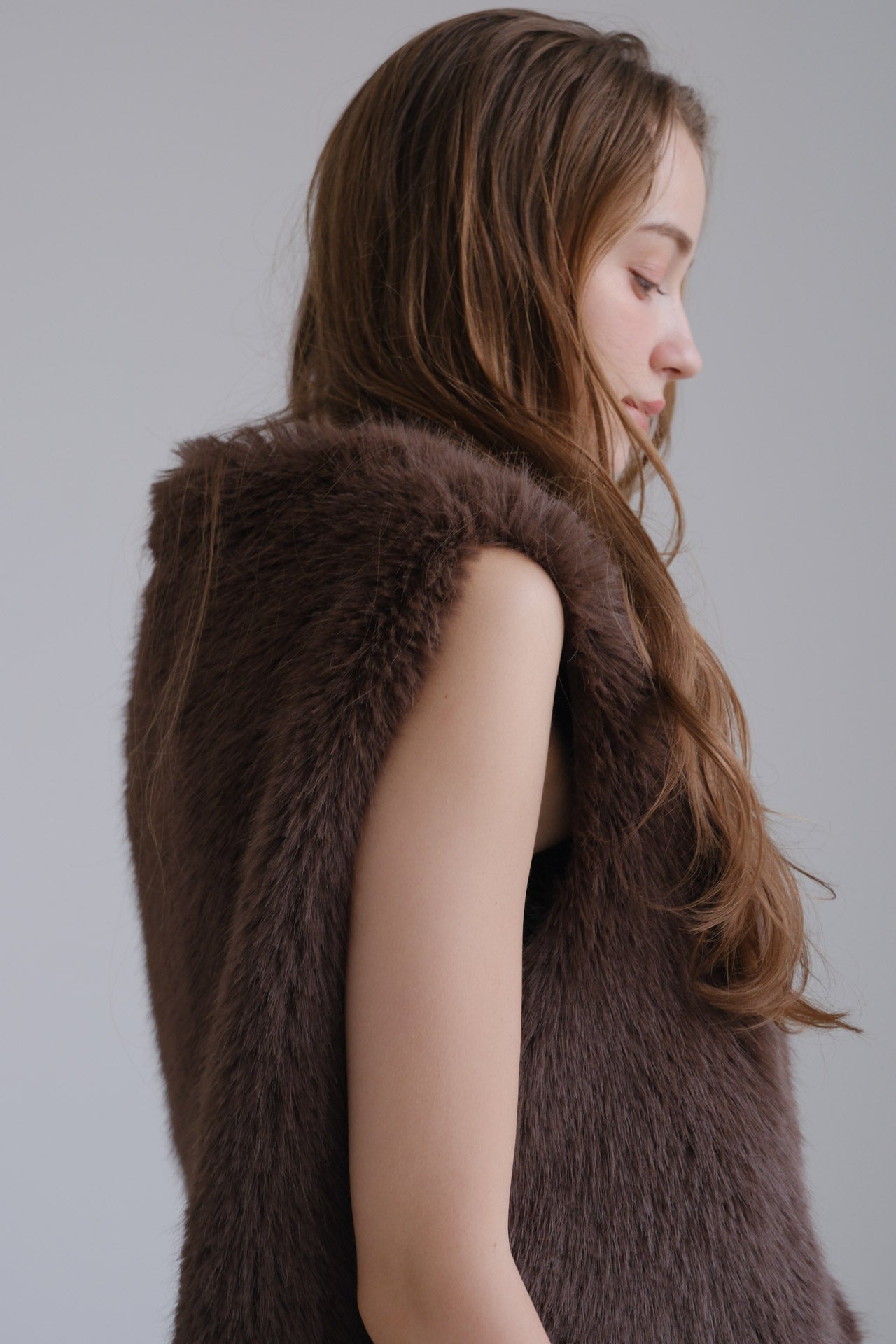 Eco fur vest / brown