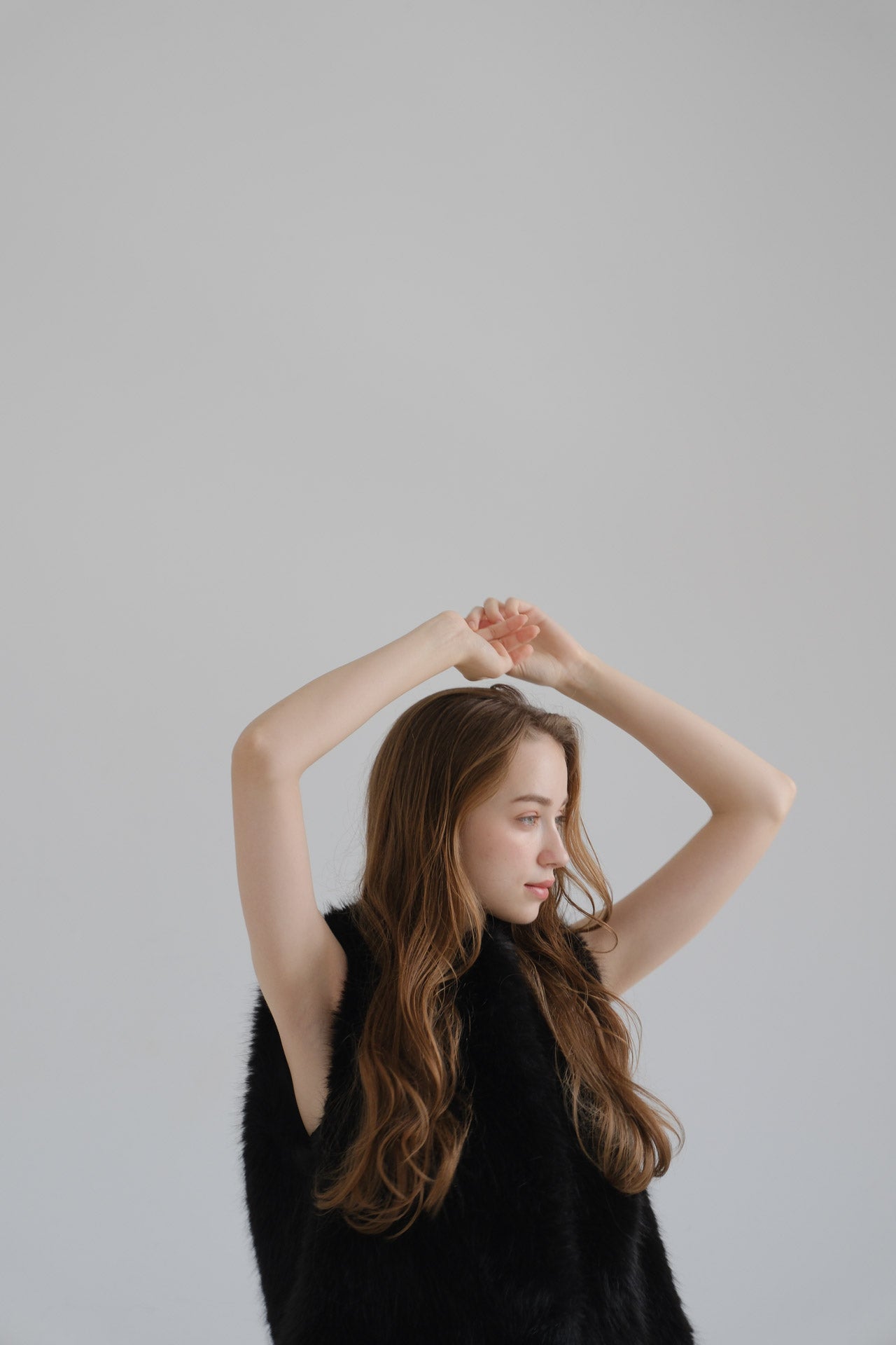 Eco fur vest / black