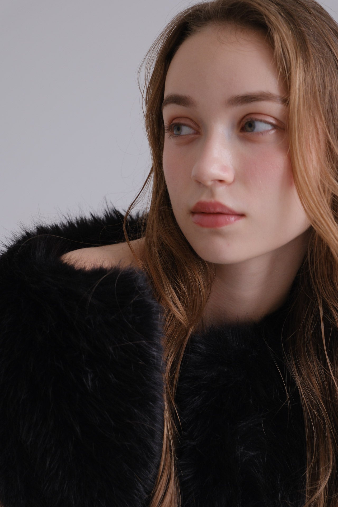 Eco fur vest / black