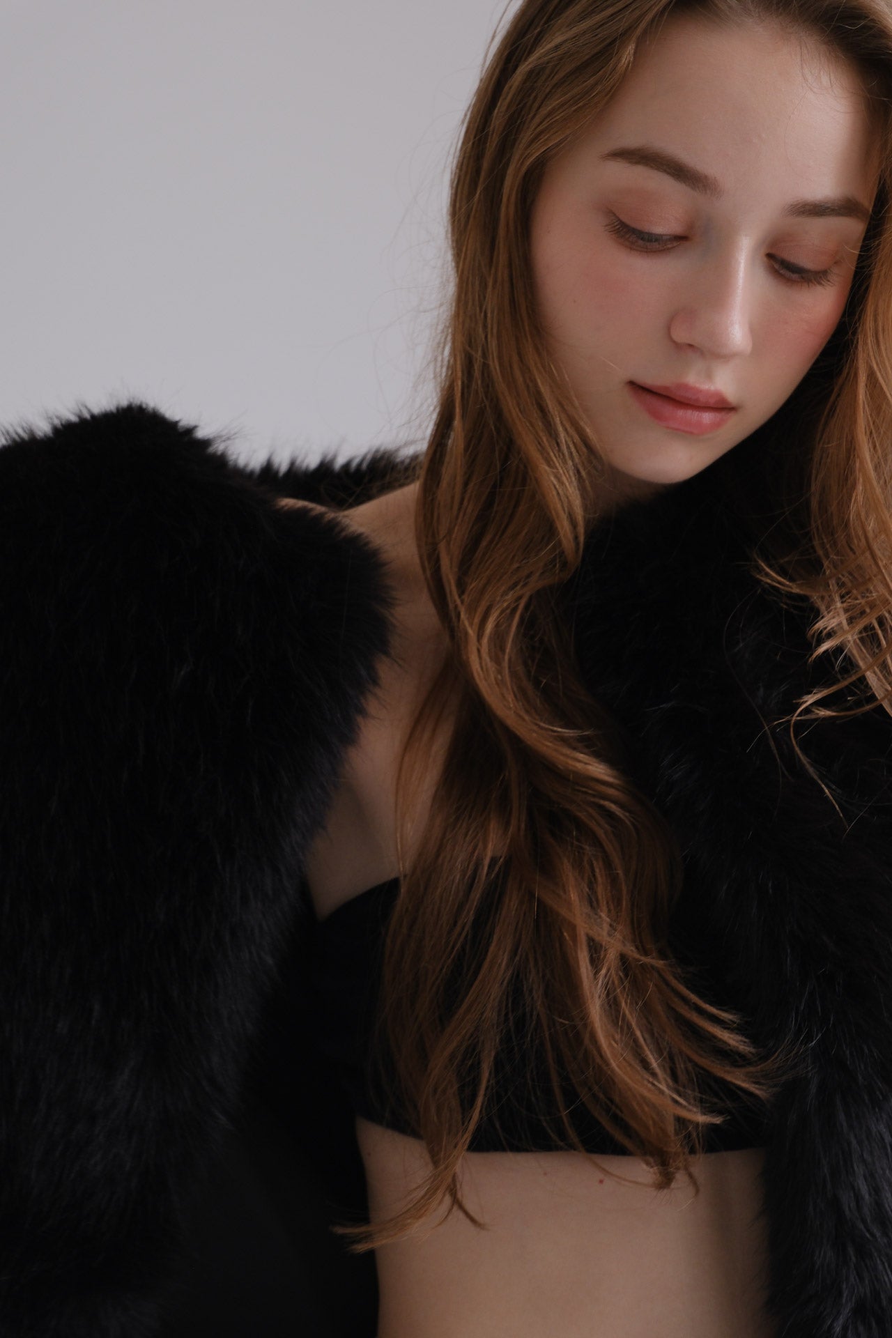 Eco fur vest / black