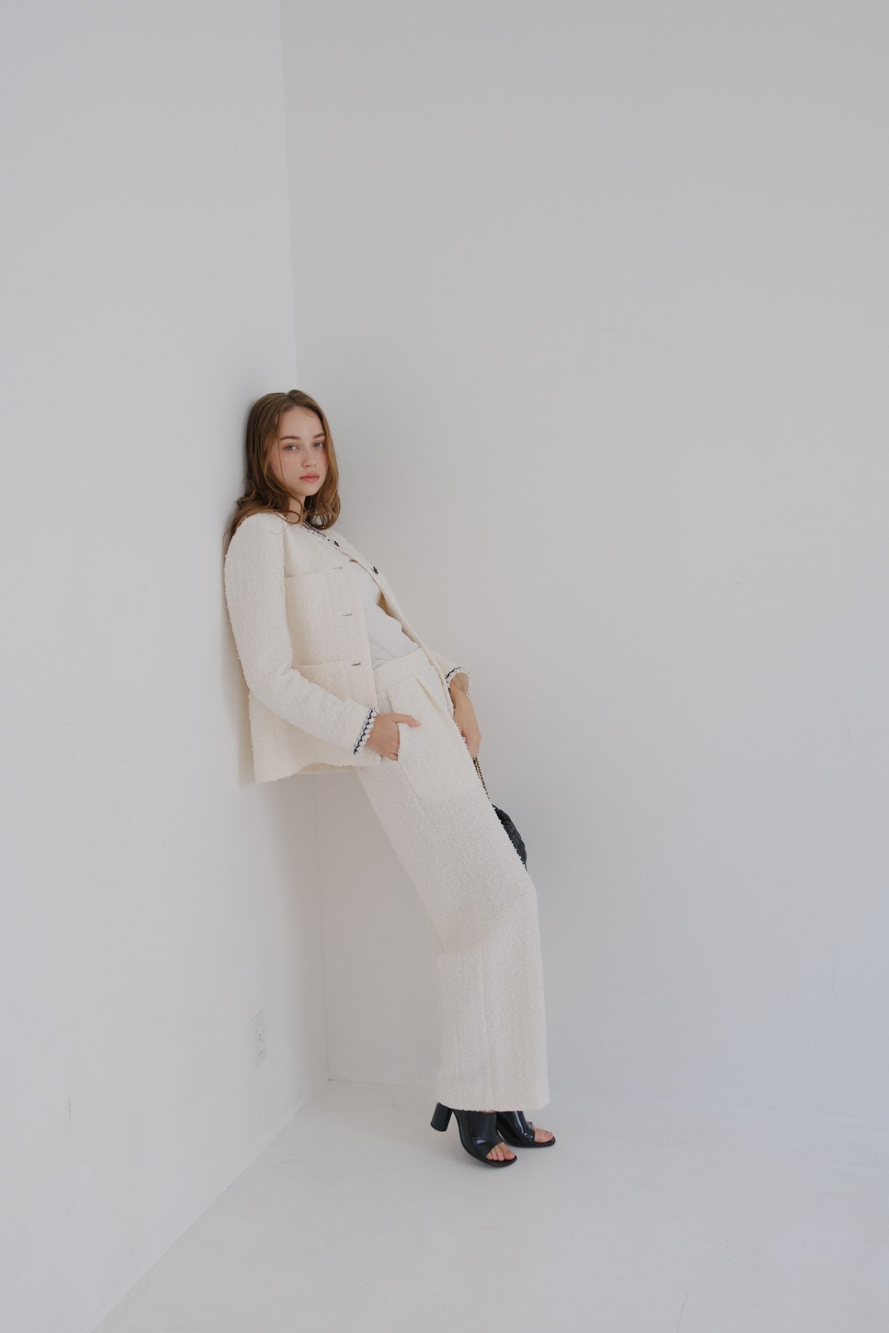 Lady easy pants / Tweed white