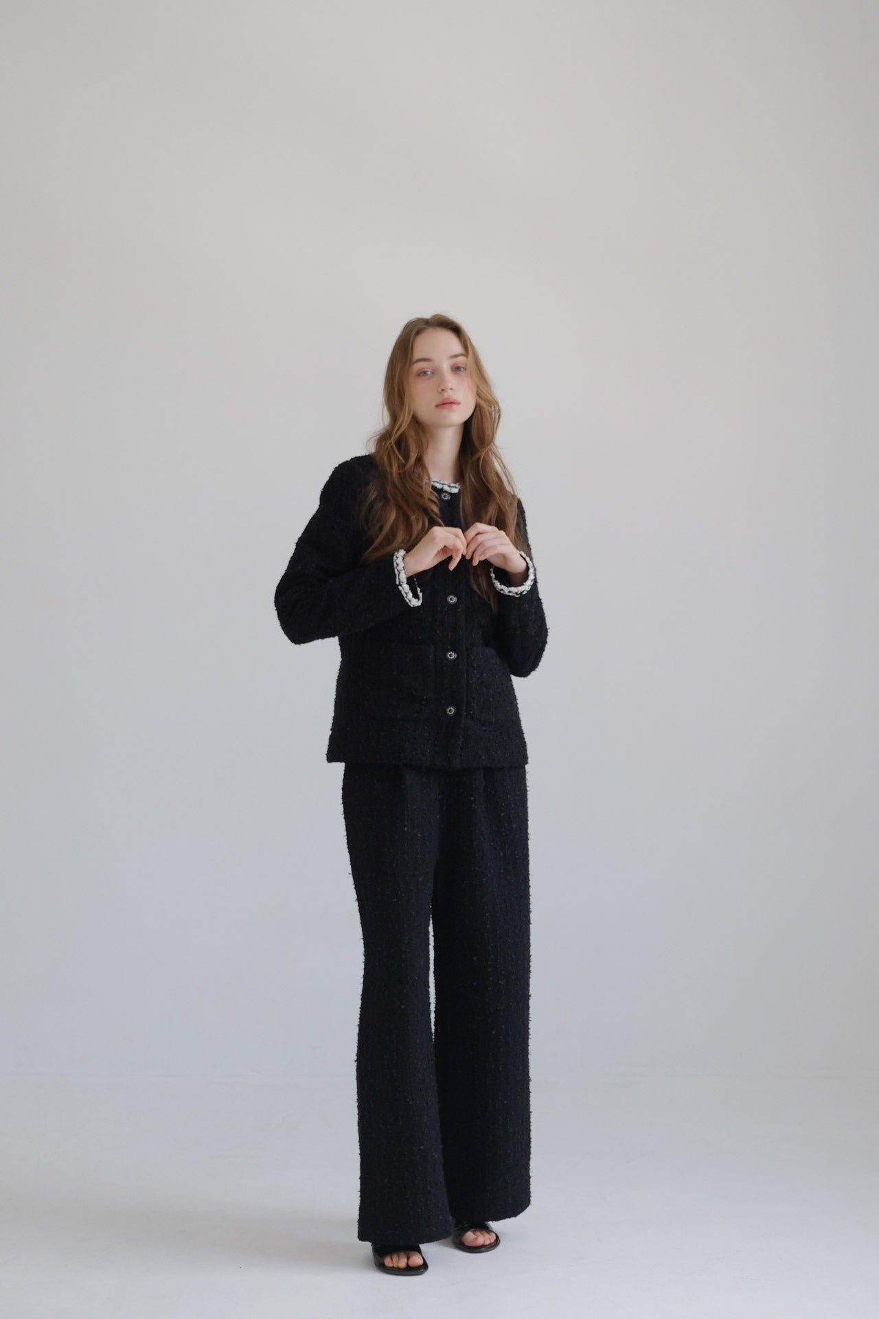 Lady Easy pants/ Tweed Black