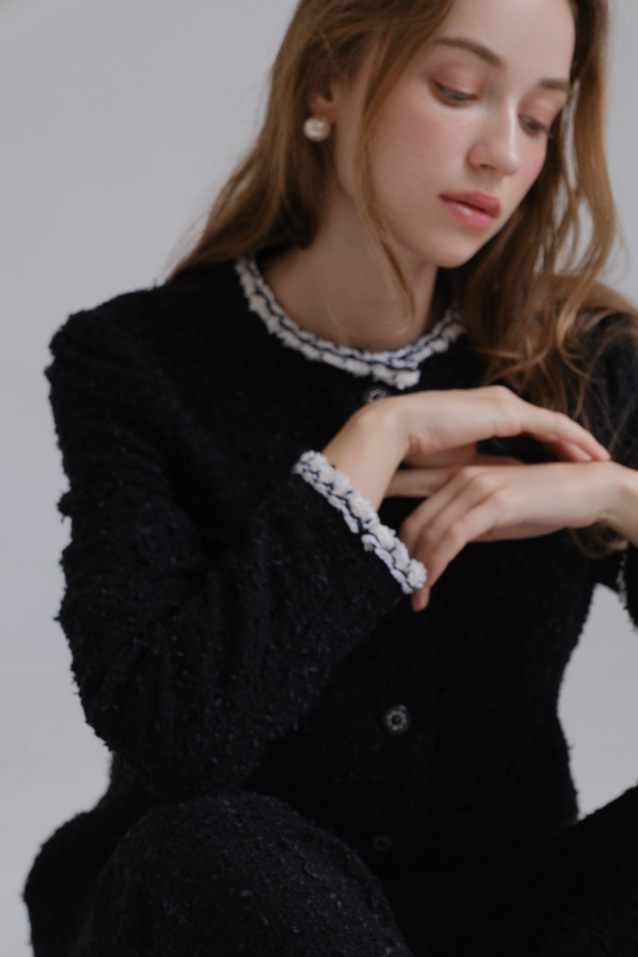 CARLA Tweed jacket / Black