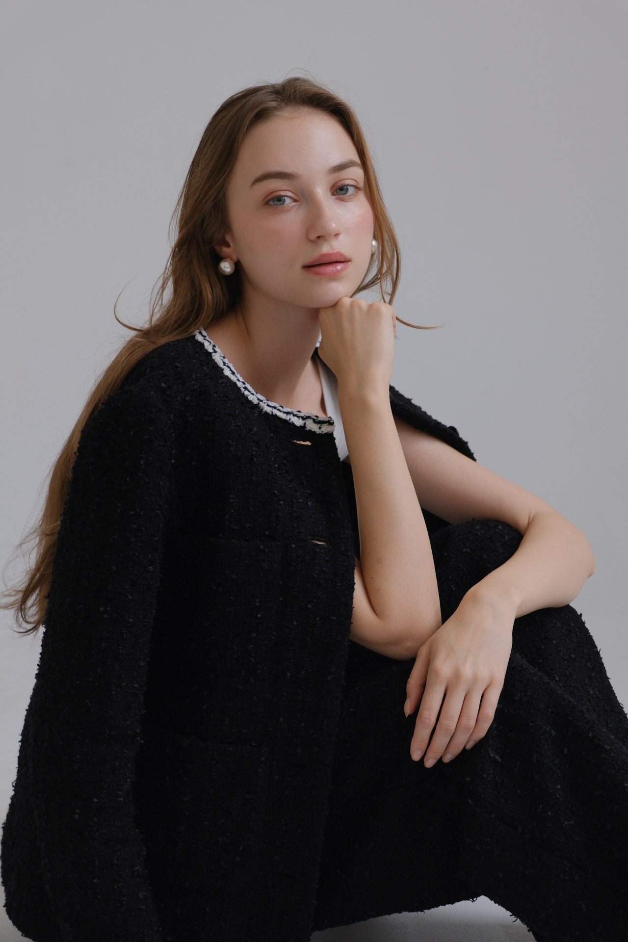 CARLA Tweed jacket / Black