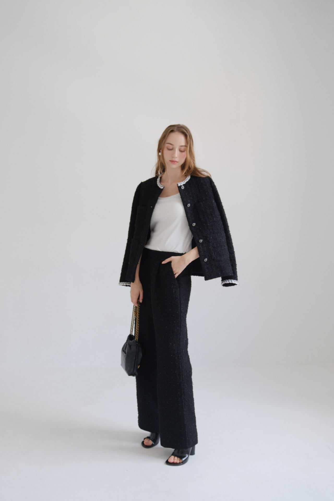 CARLA Tweed jacket / Black