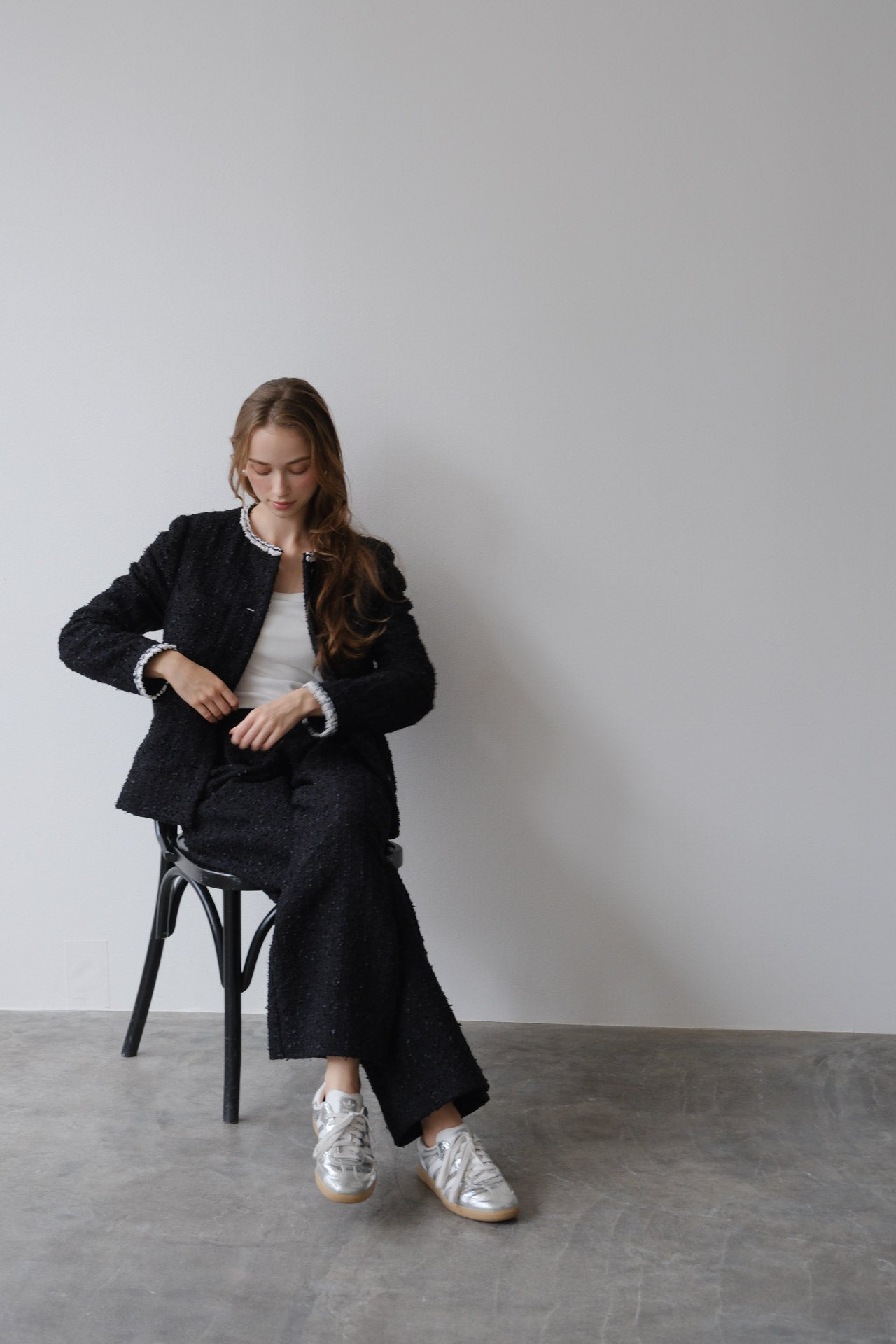 Lady Easy pants/ Tweed Black