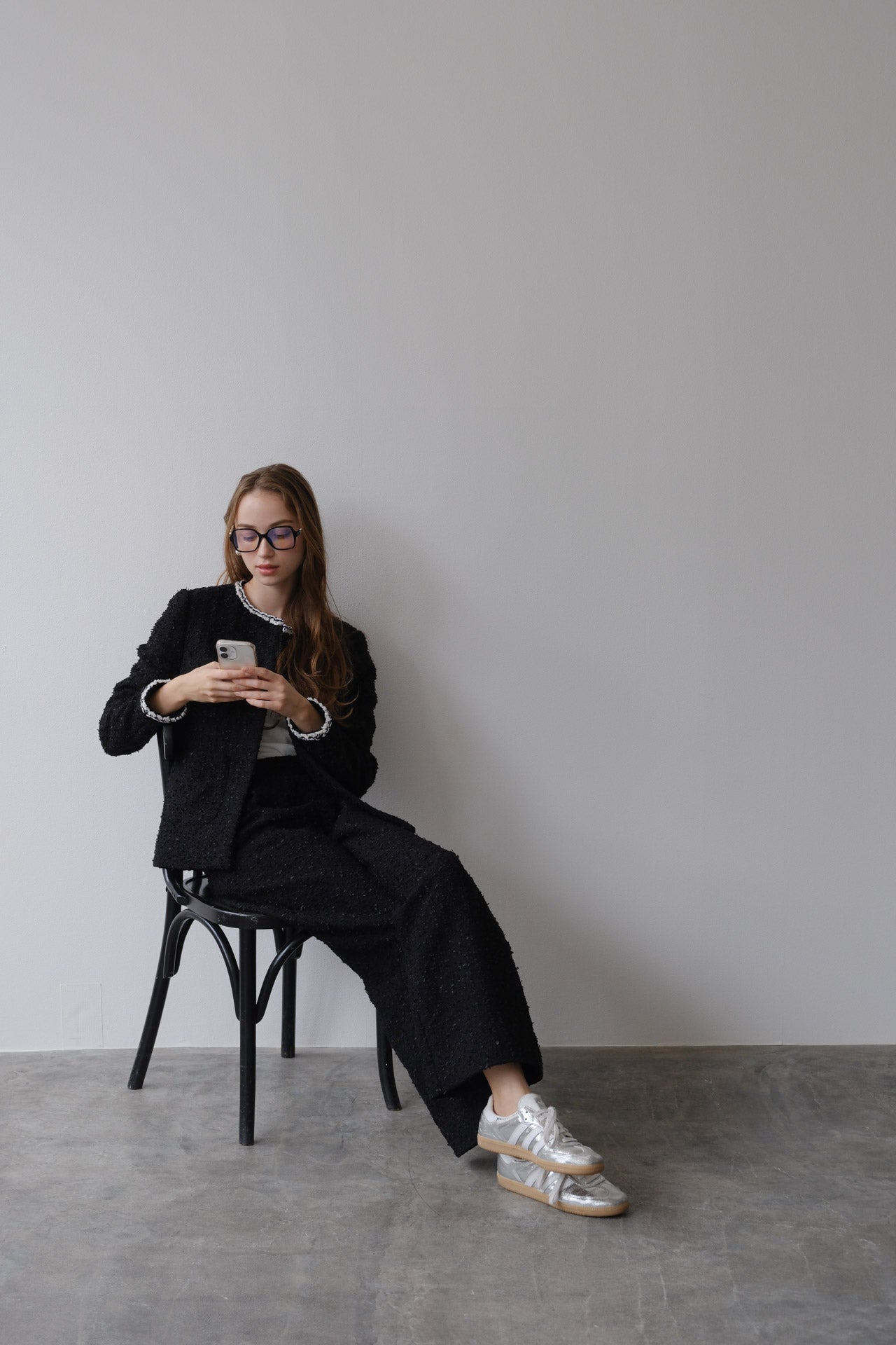 Lady Easy pants/ Tweed Black