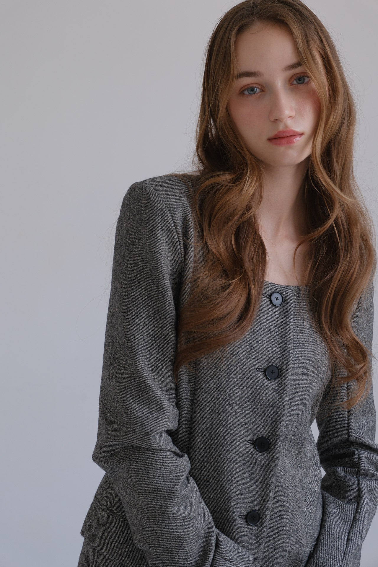 Lady handsome jacket / gray