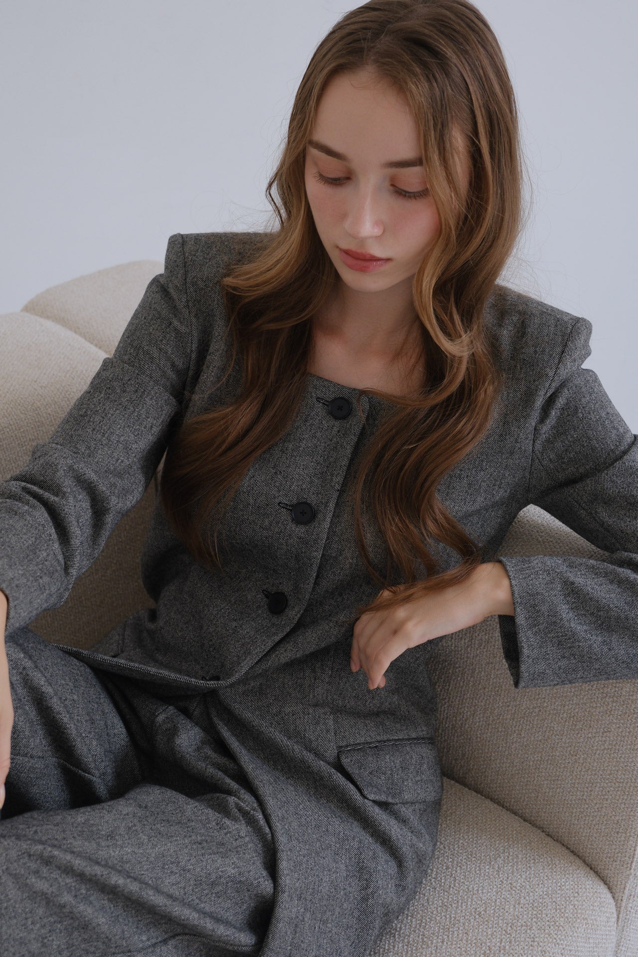 Lady handsome jacket / gray