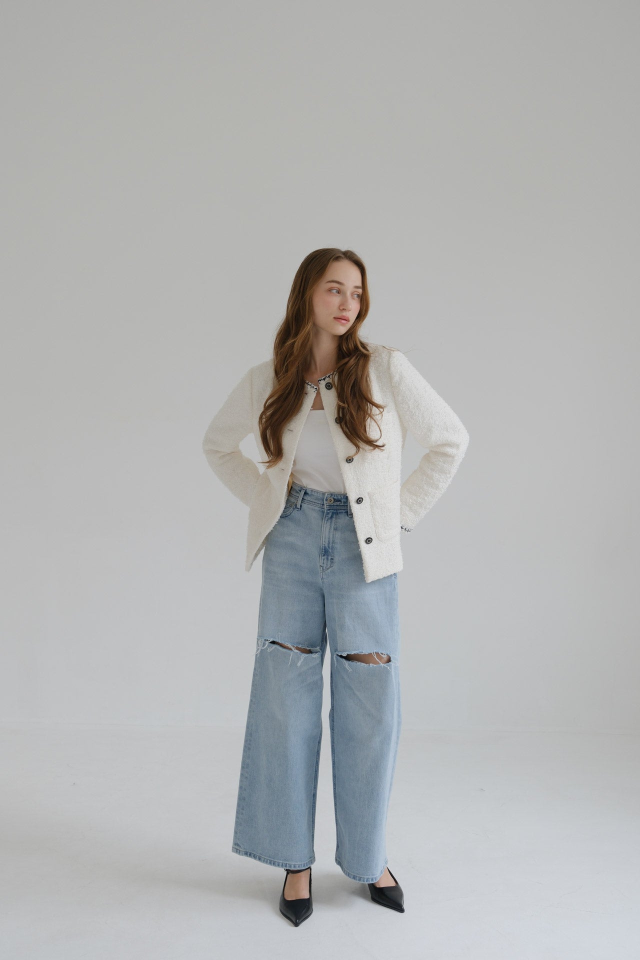 CARLA Tweed jacket / White