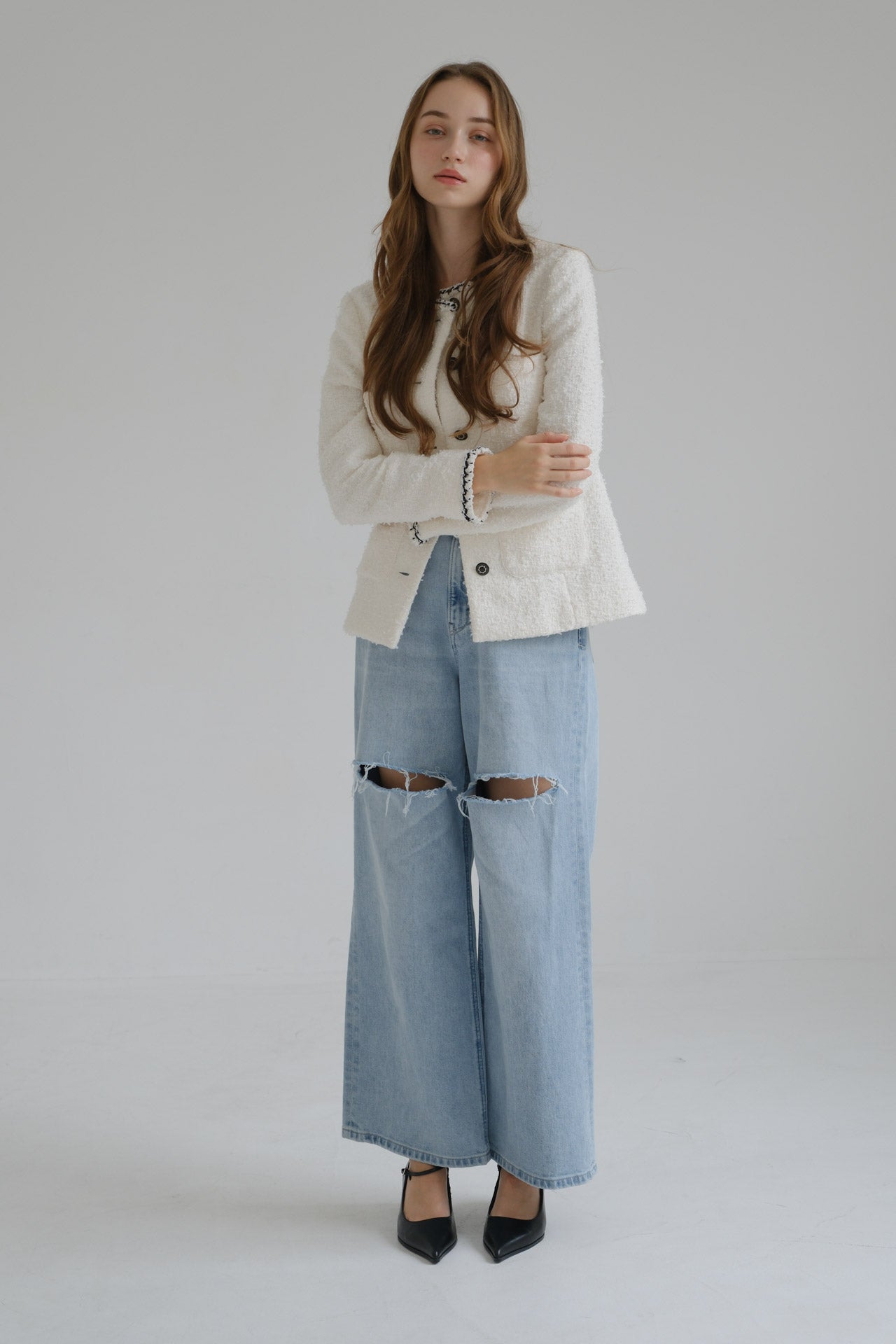 CARLA Tweed jacket / White