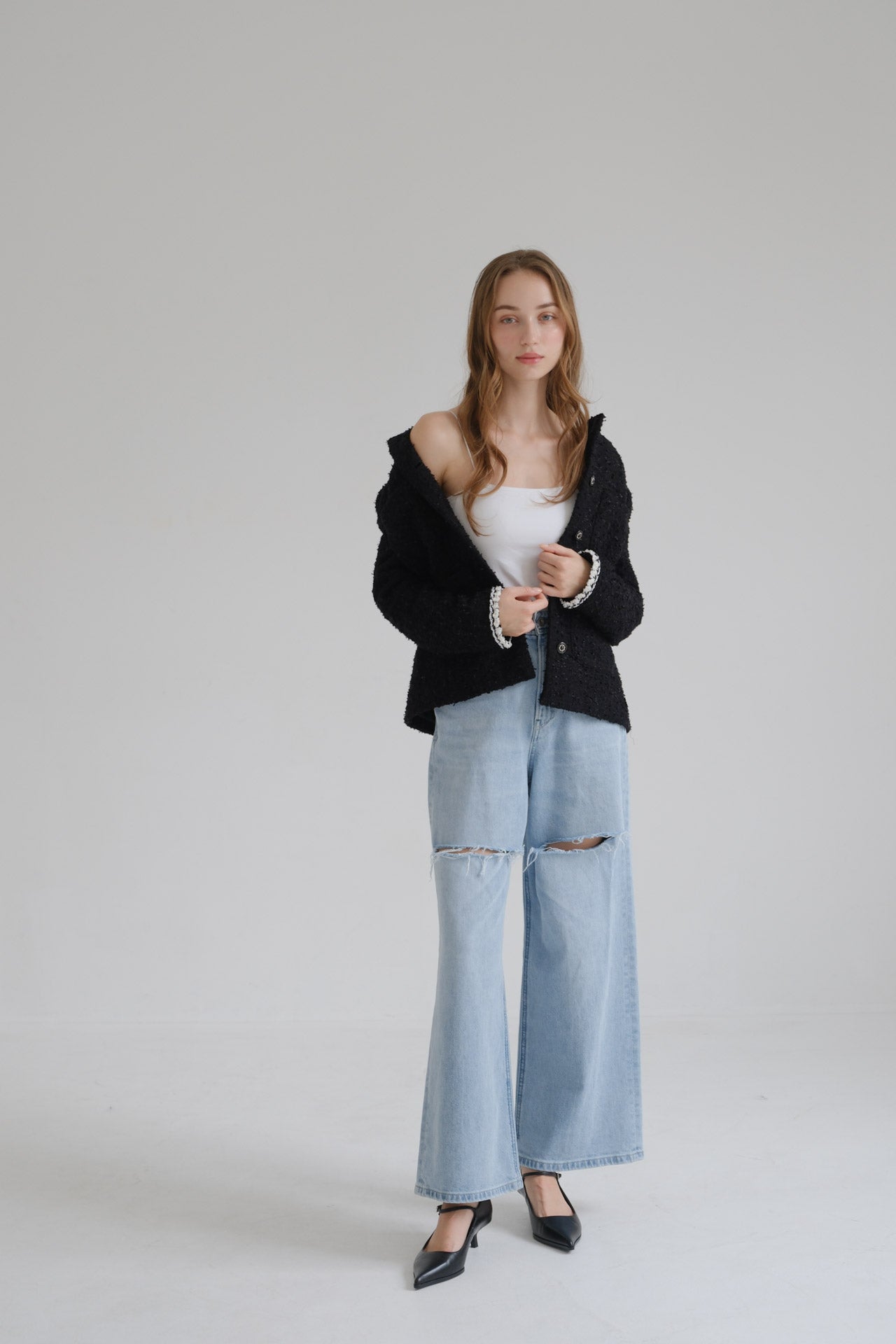 CARLA Tweed jacket / Black