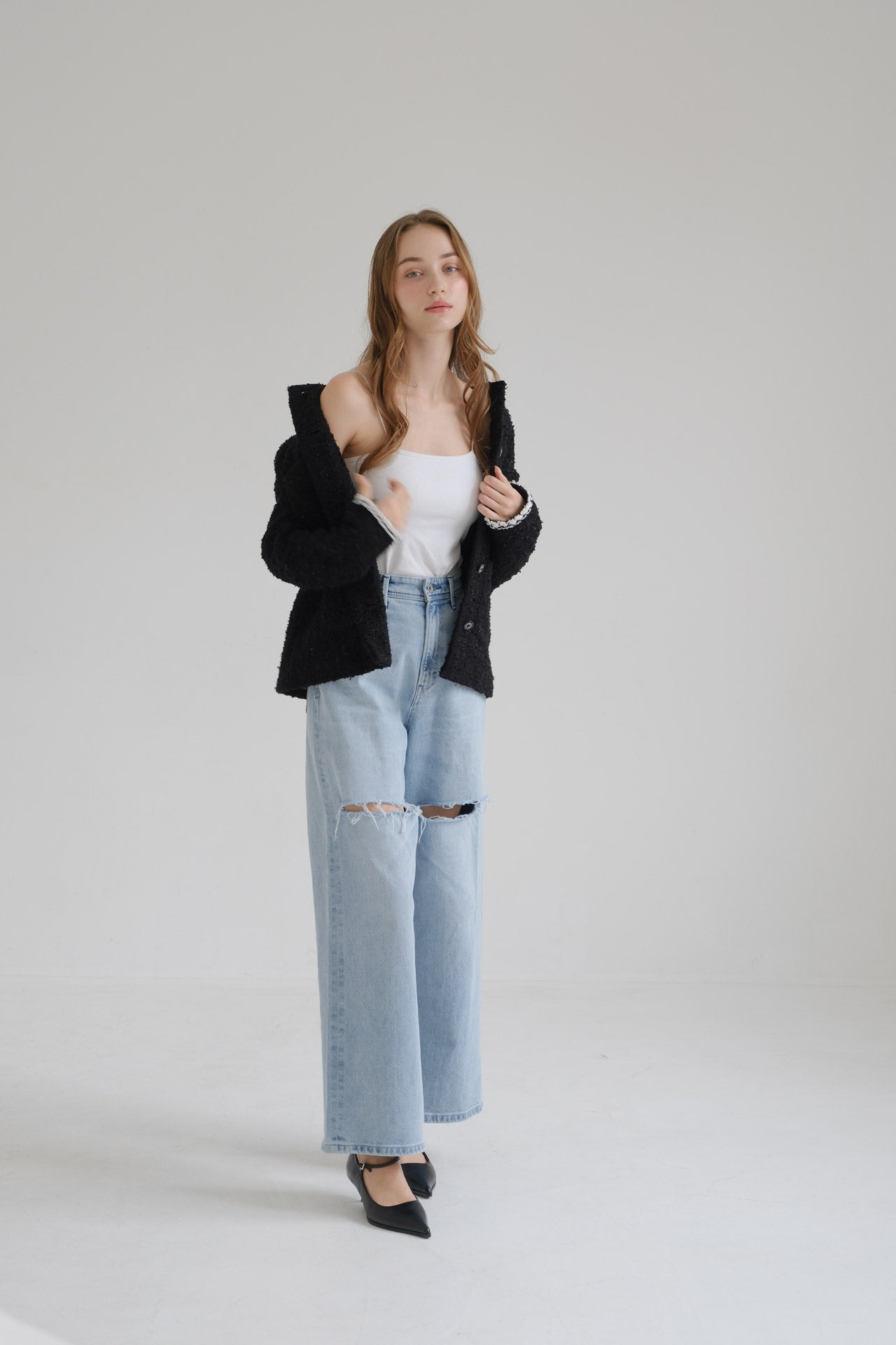 CARLA Tweed jacket / Black