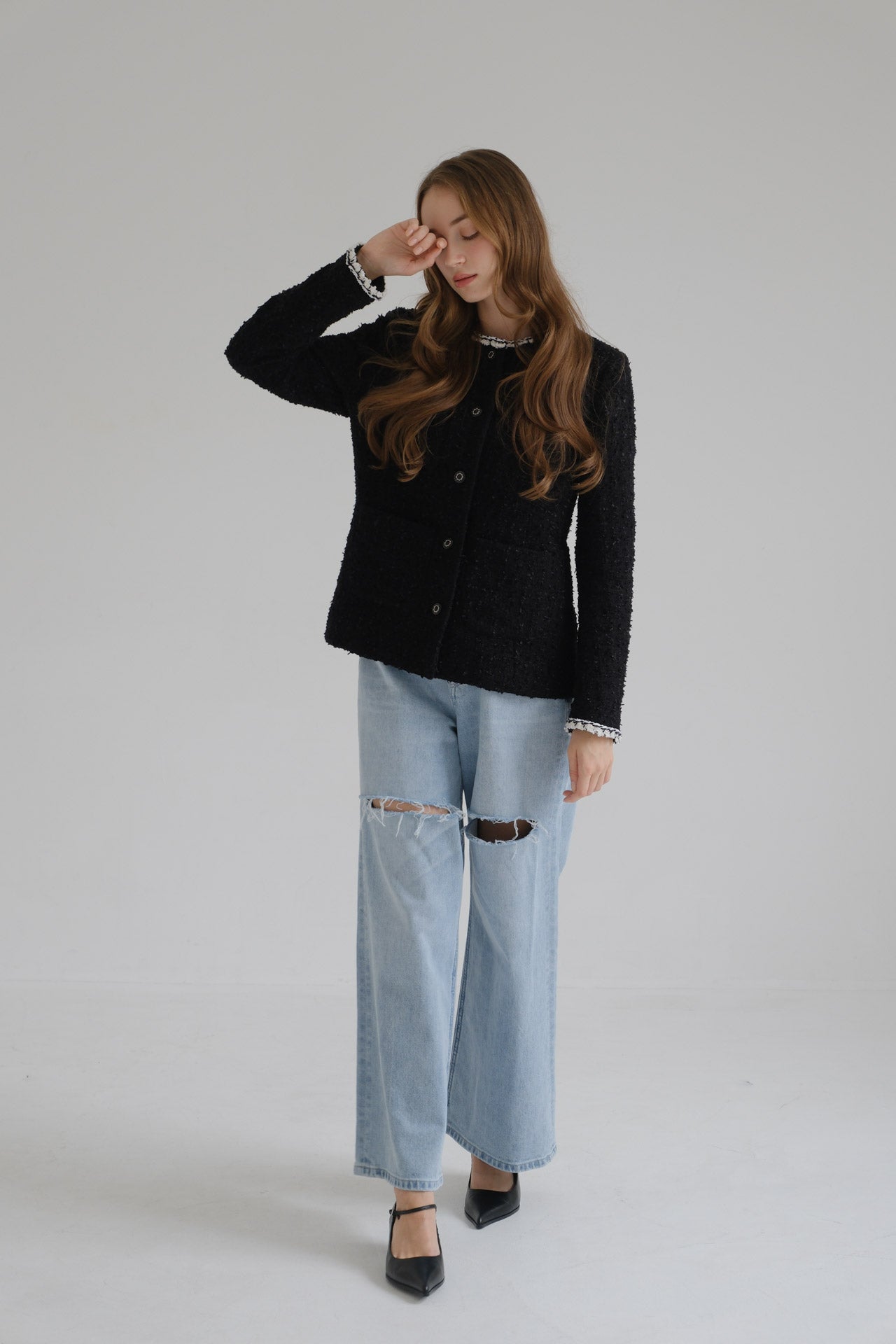 CARLA Tweed jacket / Black