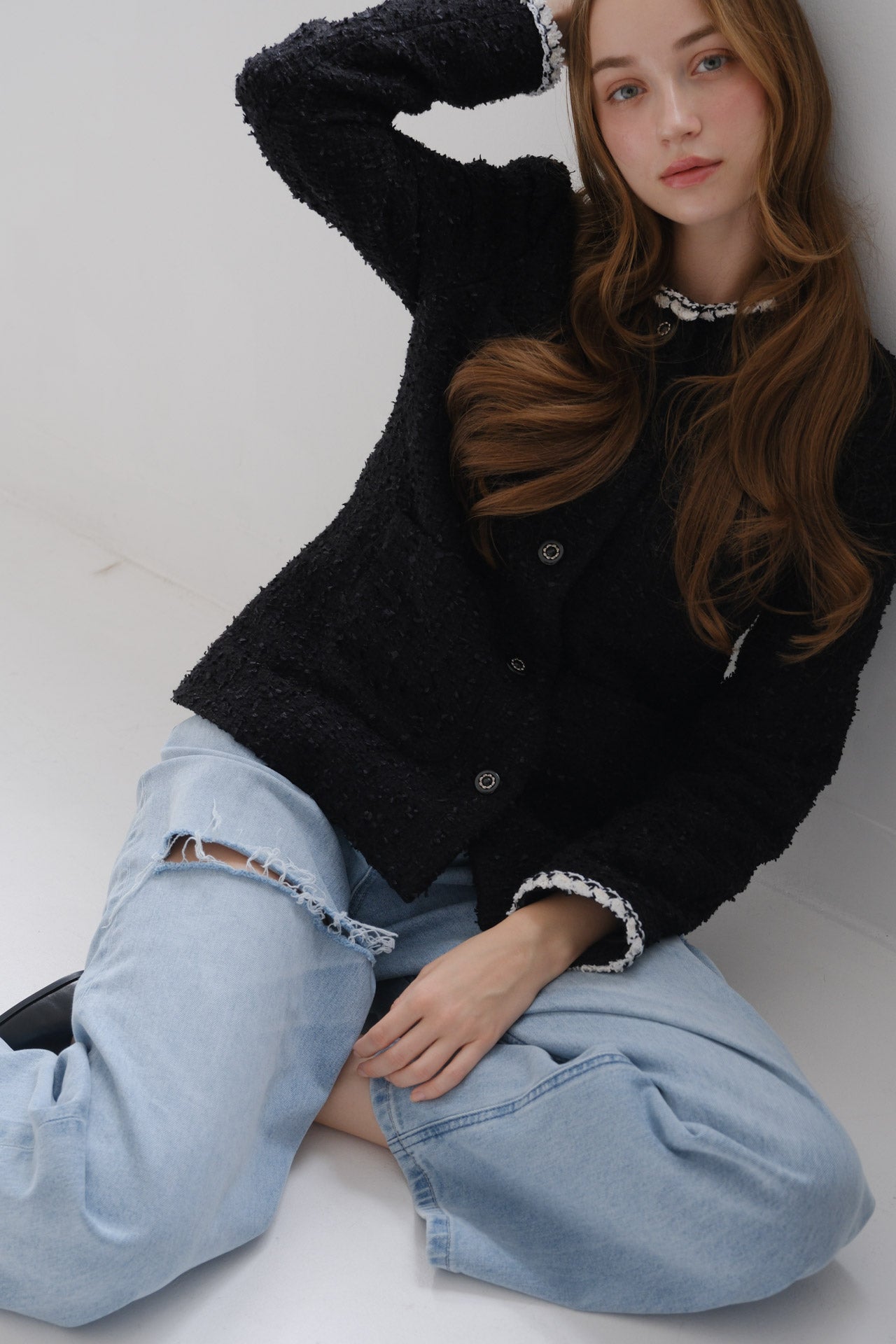 CARLA Tweed jacket / Black