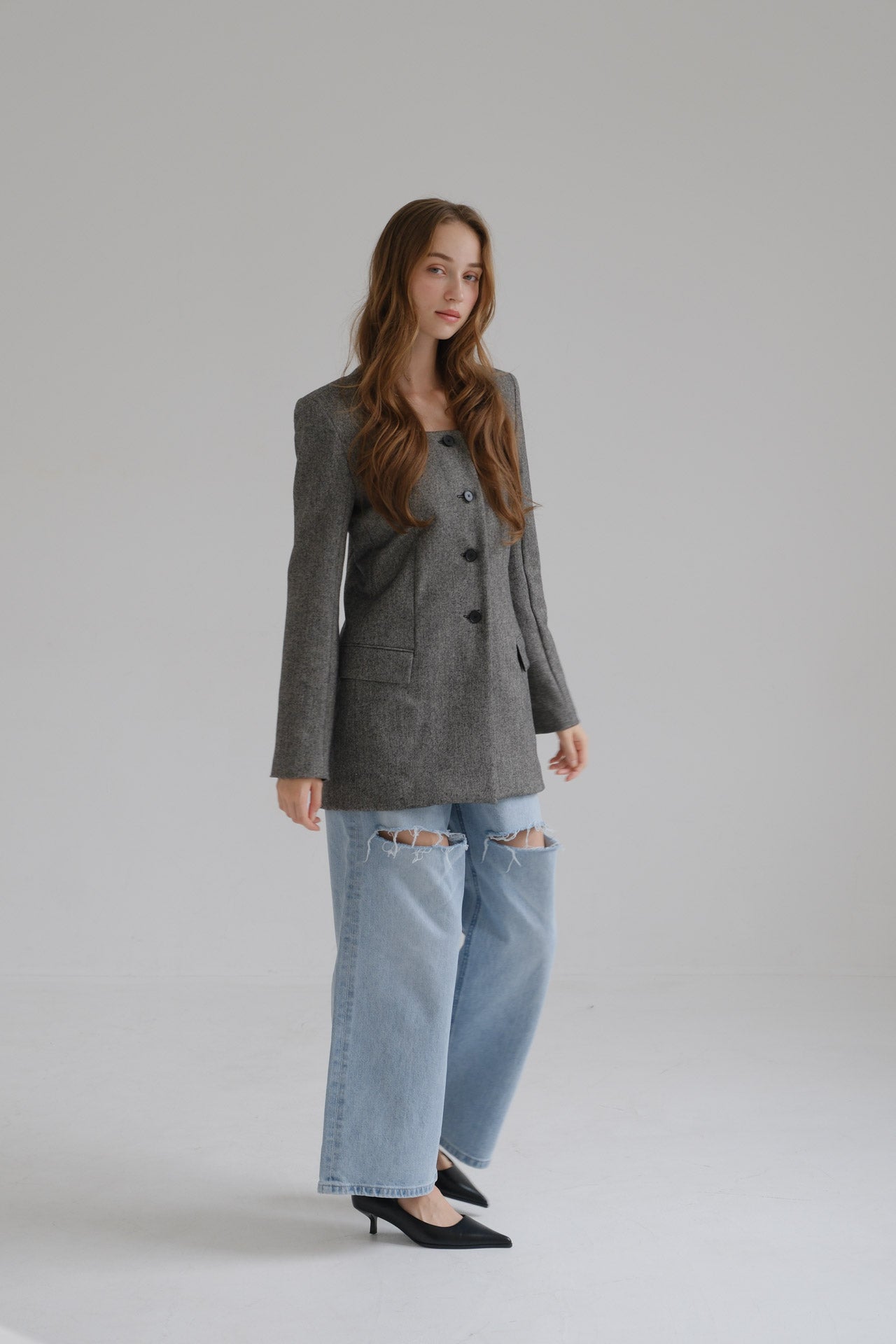 Lady handsome jacket / gray