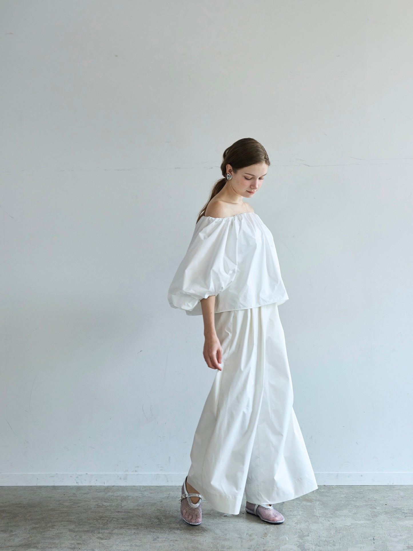 Easy 撥水 wide pants(White)