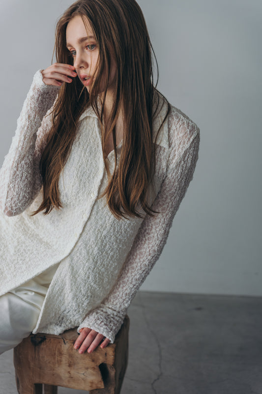 Lady lace shirt - white