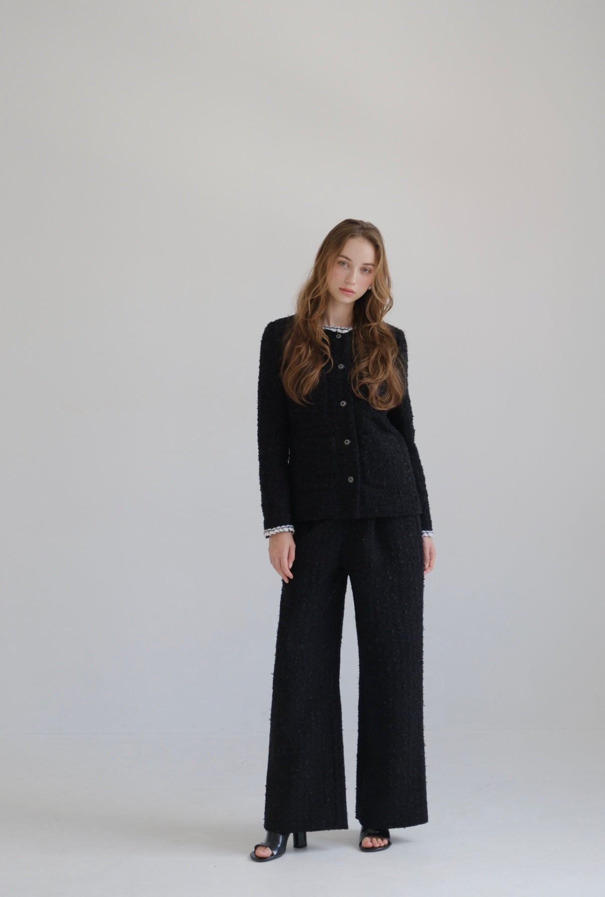 Lady Easy pants/ Tweed Black