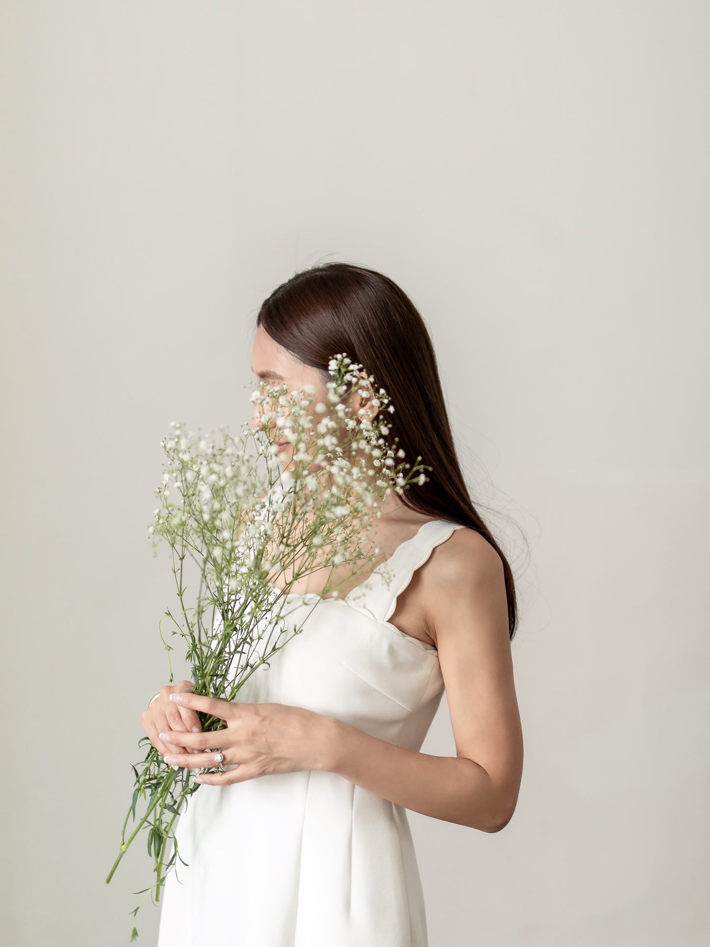 【予約】Lady scallop dress-White