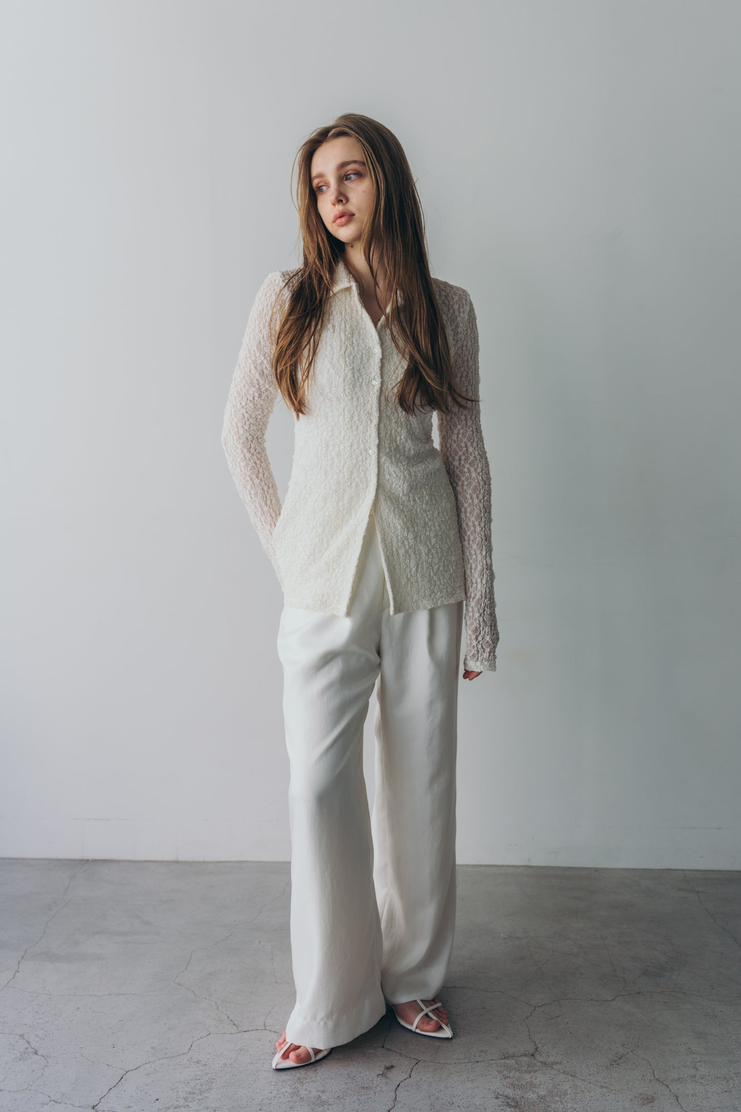 Lady lace shirt - white
