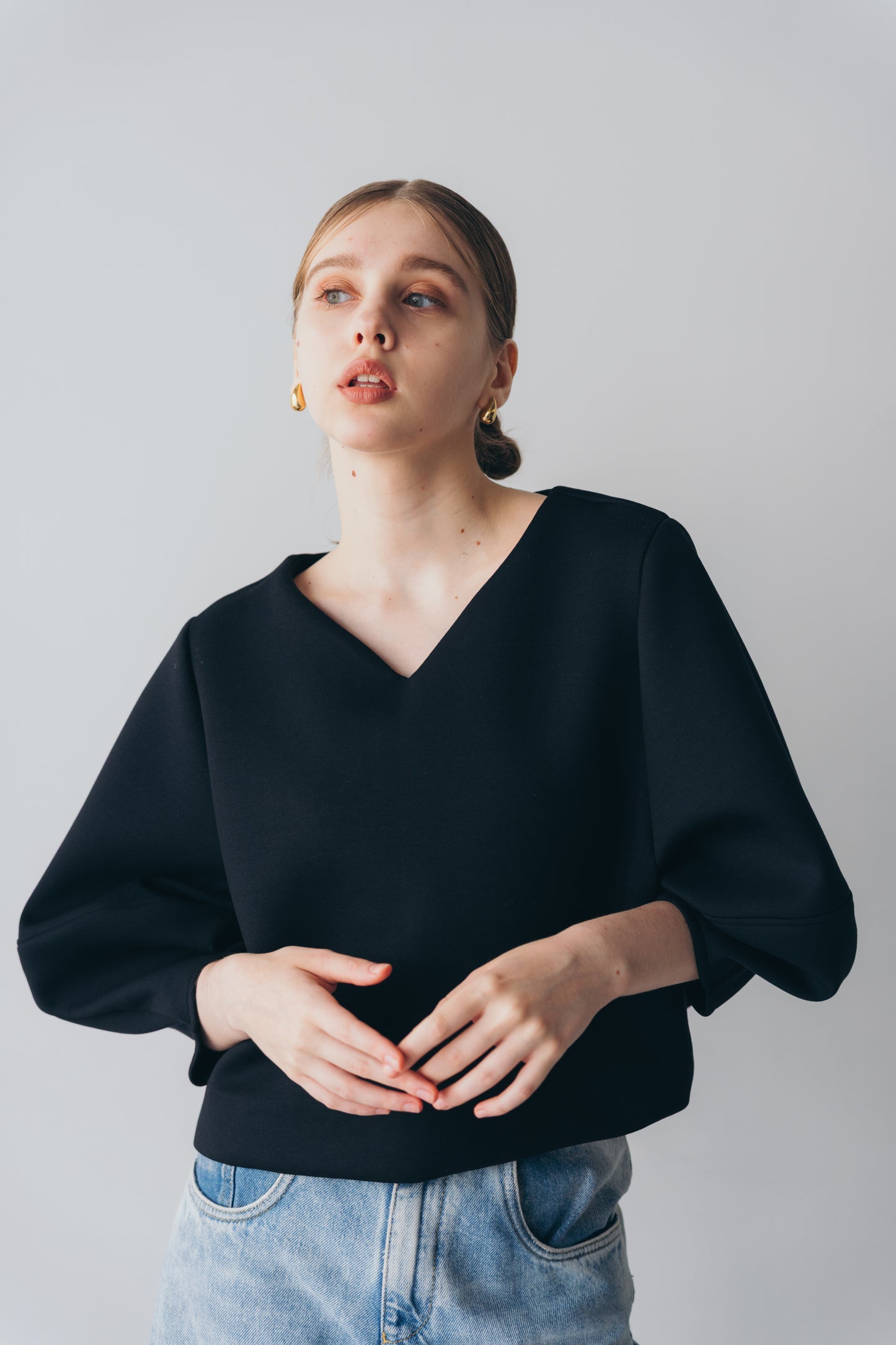 Lady puff tops - Black