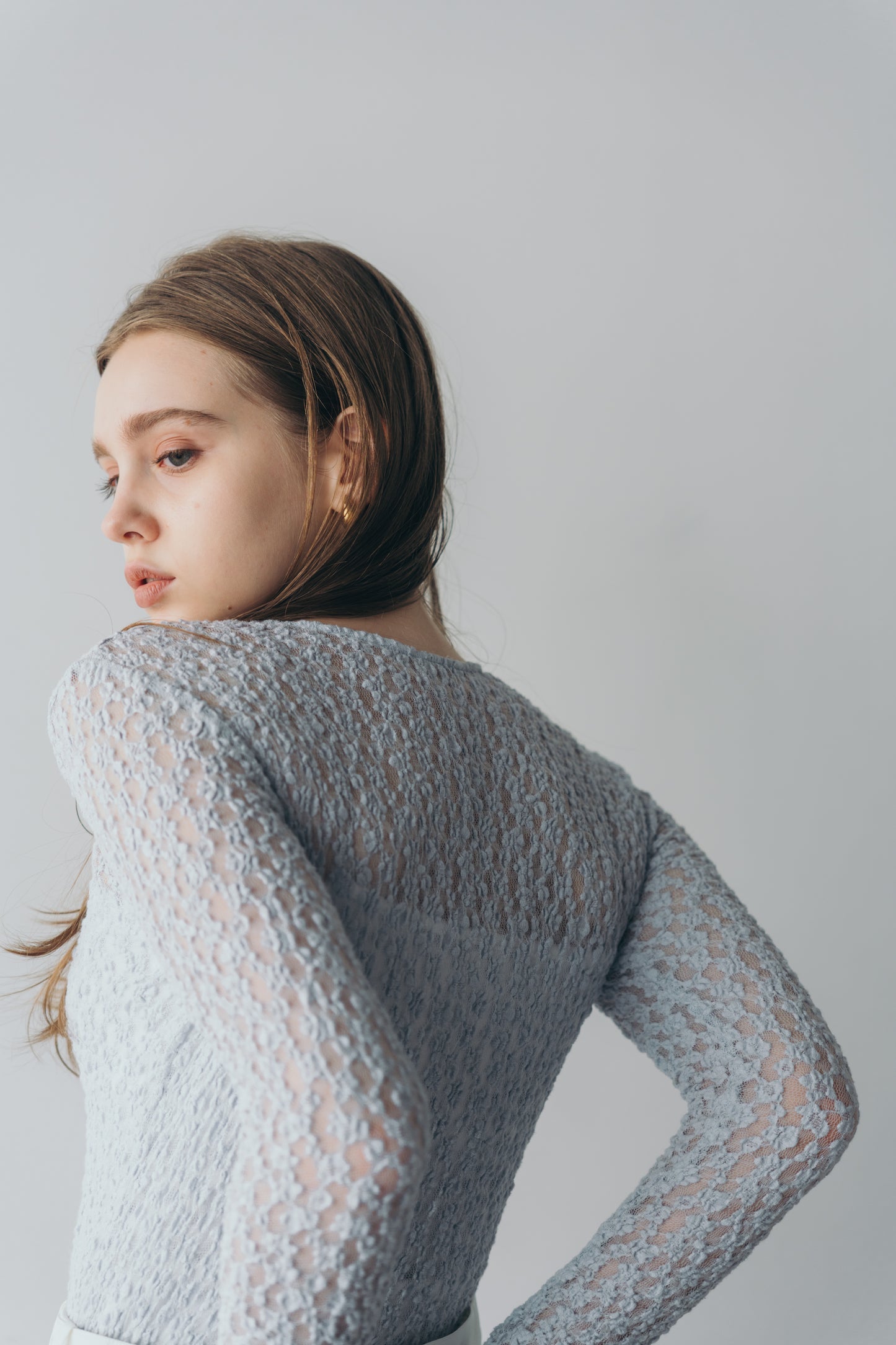 Lace body suit - Blue gray