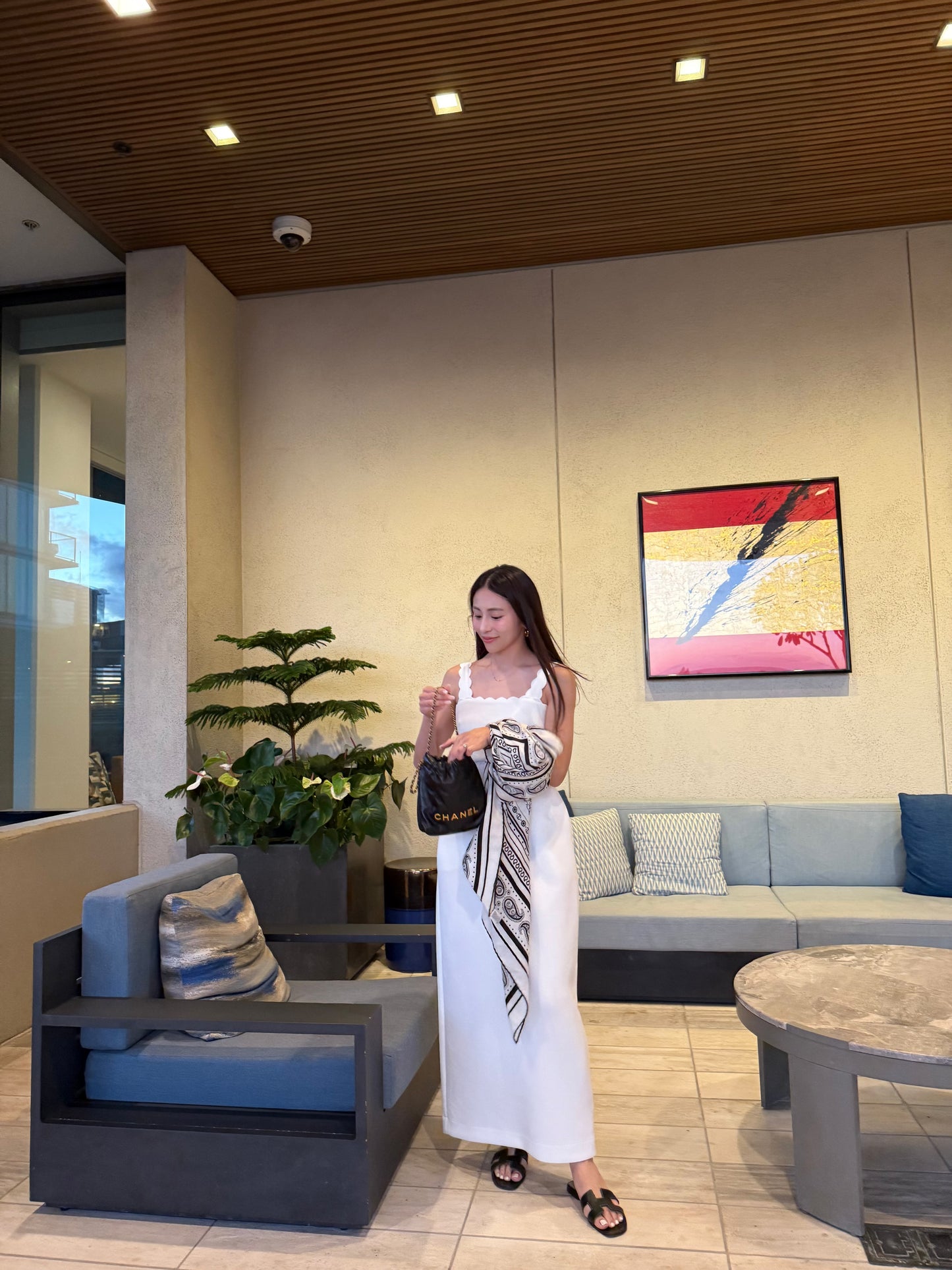 Lady scallop dress-White